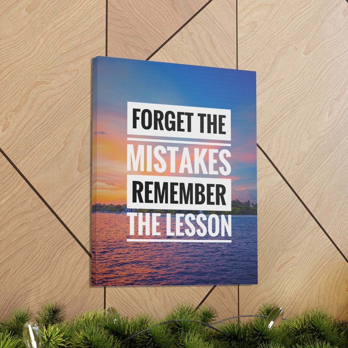Inspirational Quote Canvas Forget The Mistakes Motivational Print Ready to Hang Artwork-Express Your Love Gifts