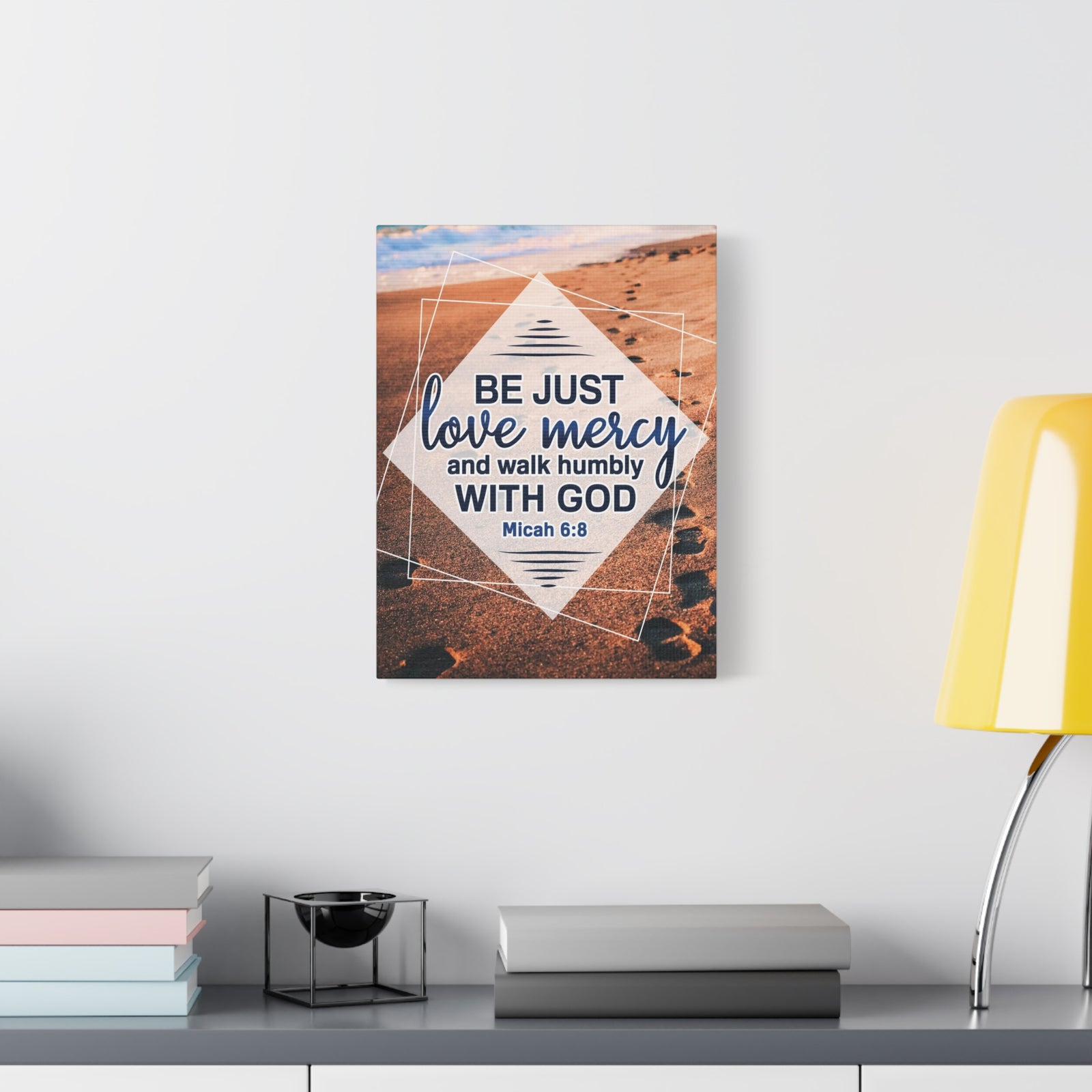 Scripture Canvas Walk Humbly With God Micah 6:8 Christian Wall Art Bible Verse Print Ready to Hang-Express Your Love Gifts