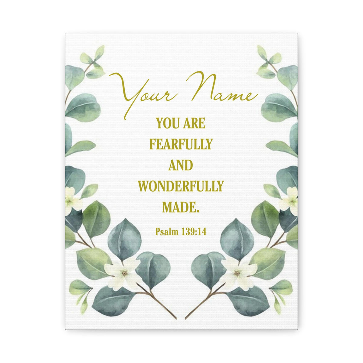 Personalized Psalm 139:14 Bible Verse Canvas Christian Wall Art Ready to Hang-Express Your Love Gifts