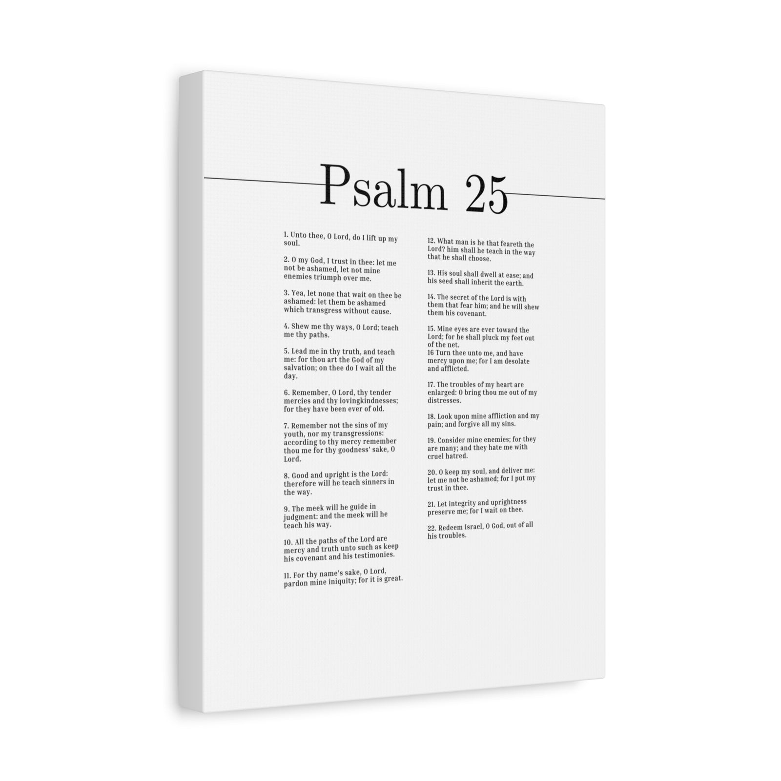 Scripture Canvas O Lord, Teach Me Thy Paths Psalm 25 Christian Wall Art Bible Verse Print Ready to Hang-Express Your Love Gifts