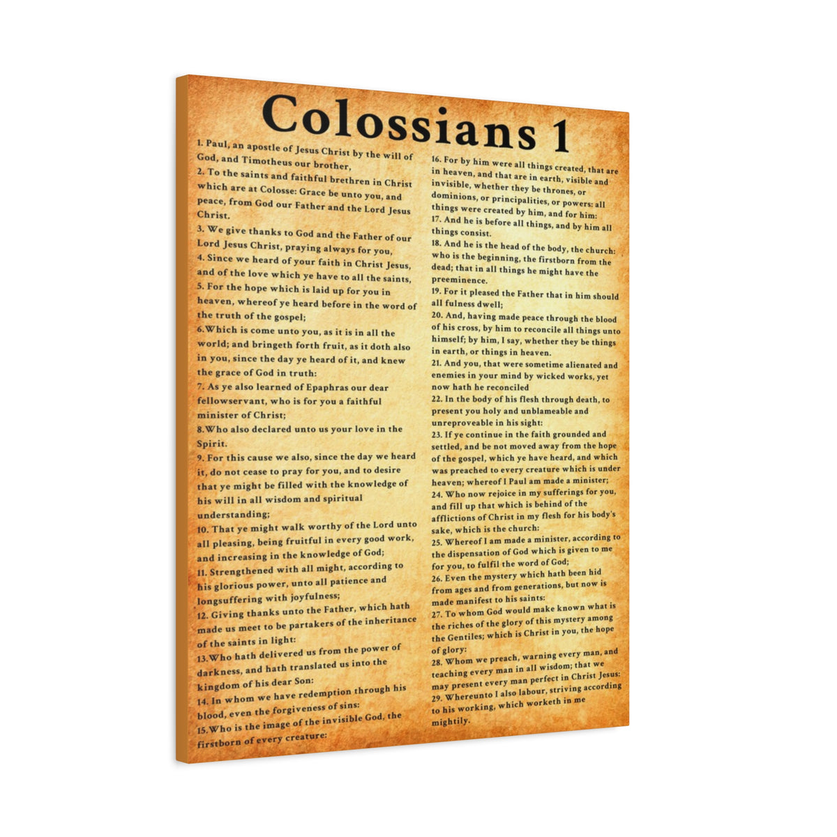 Scripture Walls Colossians 1 Gold Bible Verse Canvas Christian Wall Art Ready to Hang Unframed-Express Your Love Gifts