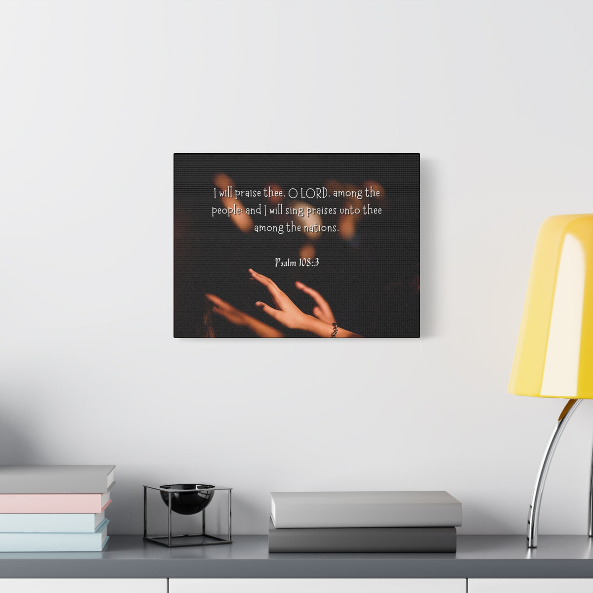 Scripture Canvas Sing Praises Psalm 108:3 Christian Wall Art Bible Verse Print Ready to Hang-Express Your Love Gifts