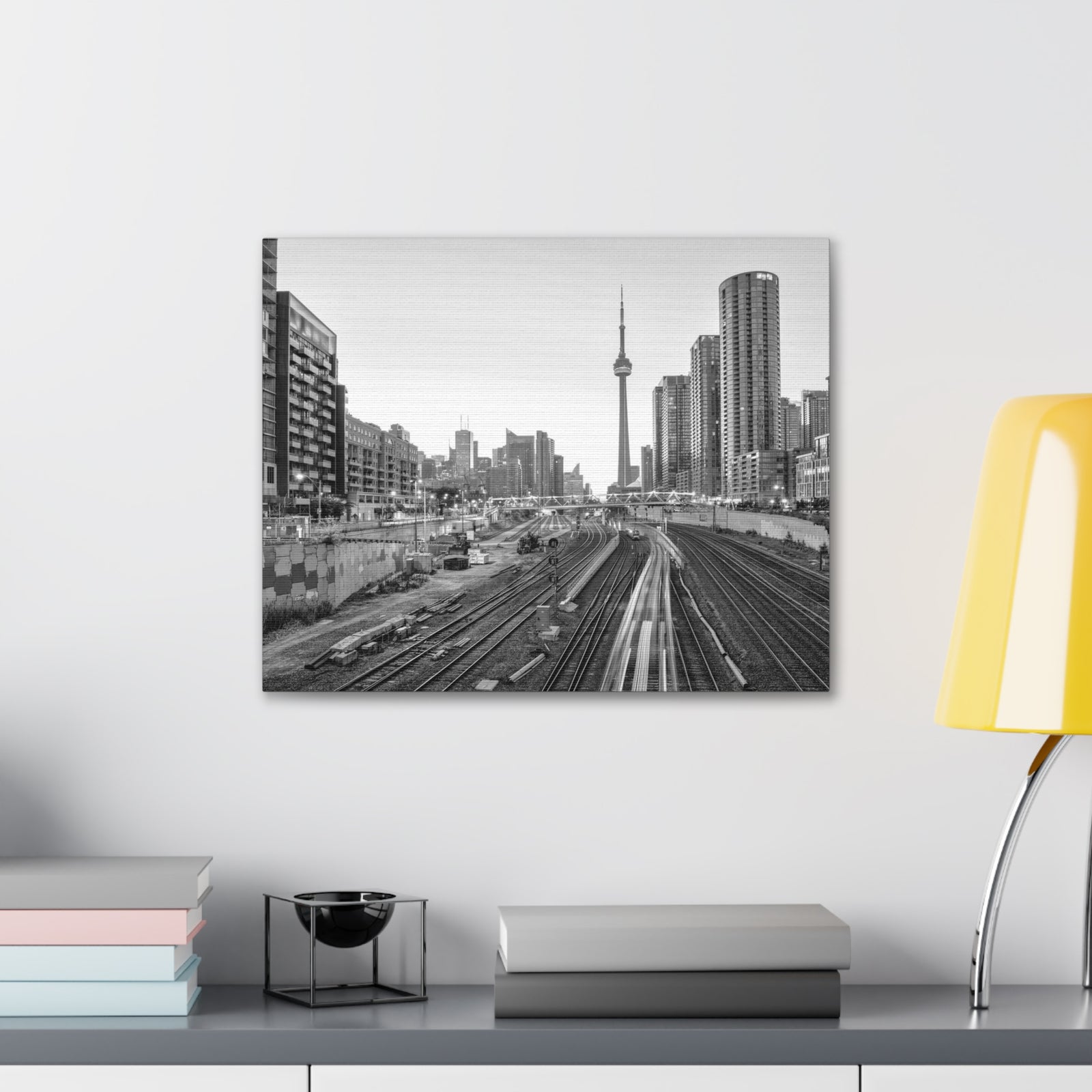 Toronto Black And White Skyline Canvas Artwork High-Quality Breathtaking Stunning Cityscape for Home Decor Ready to Hang-Express Your Love Gifts