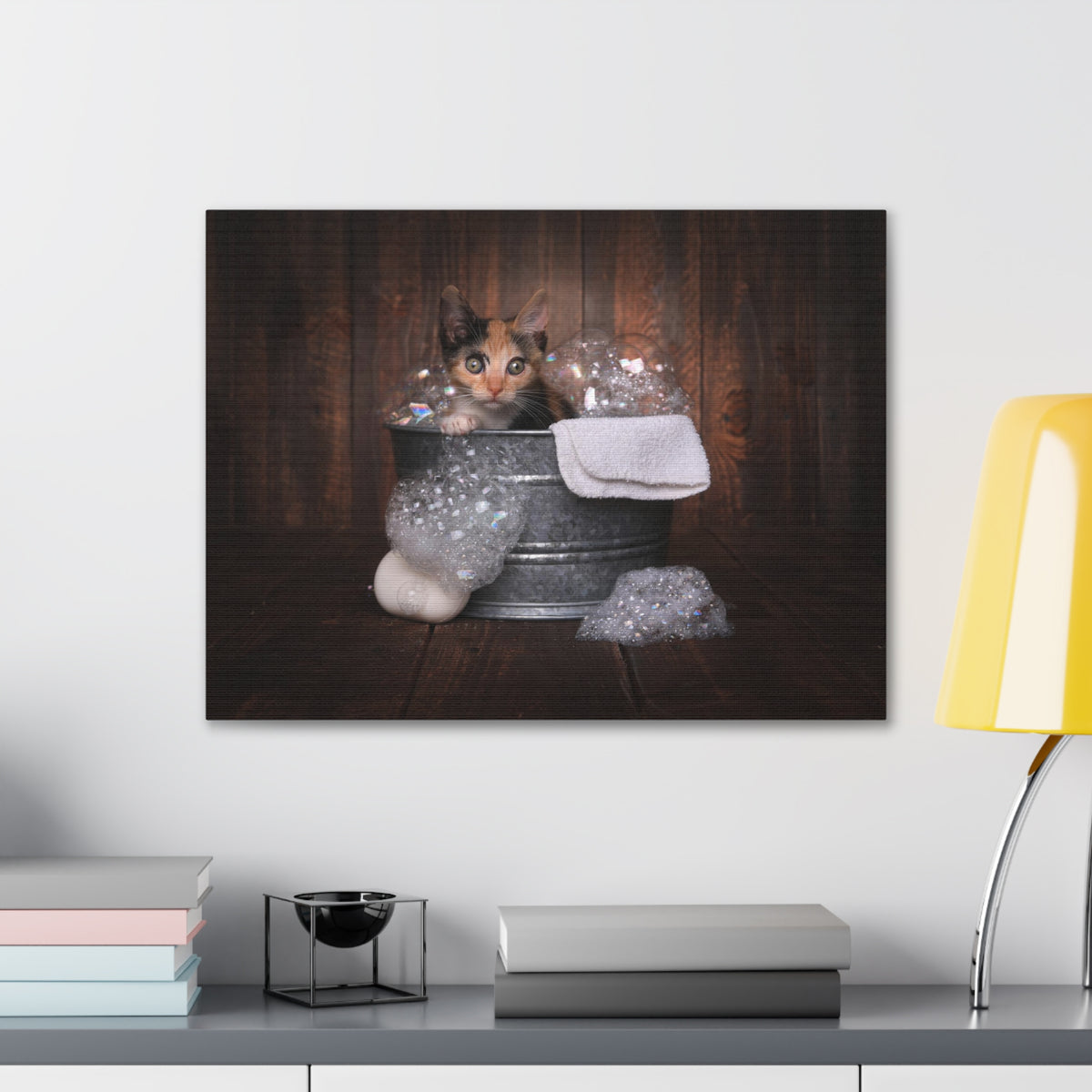 Cute Calico Bathee Canvas Wall Art for Home Decor Ready-to-Hang-Express Your Love Gifts