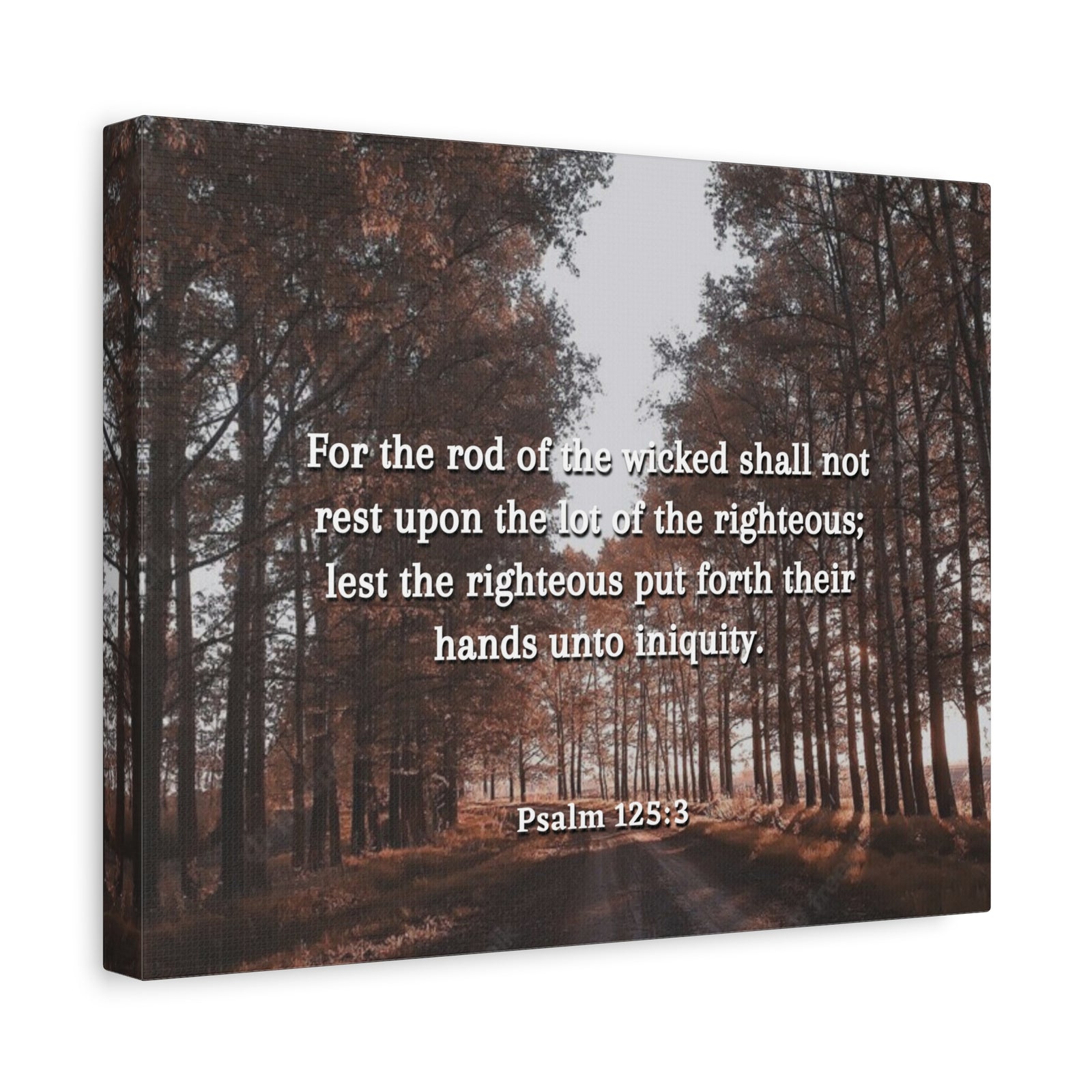 Scripture Canvas Righteous Psalm 125:3 Christian Wall Art Bible Verse Print Ready to Hang-Express Your Love Gifts