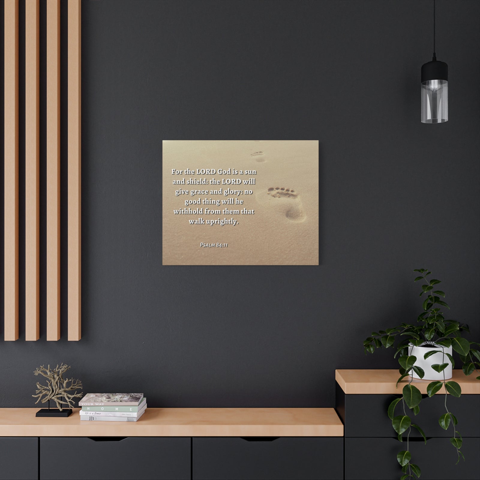 Scripture Canvas Grace And Glory Psalms 84:11 Christian Wall Art Bible Verse Print Ready to Hang-Express Your Love Gifts