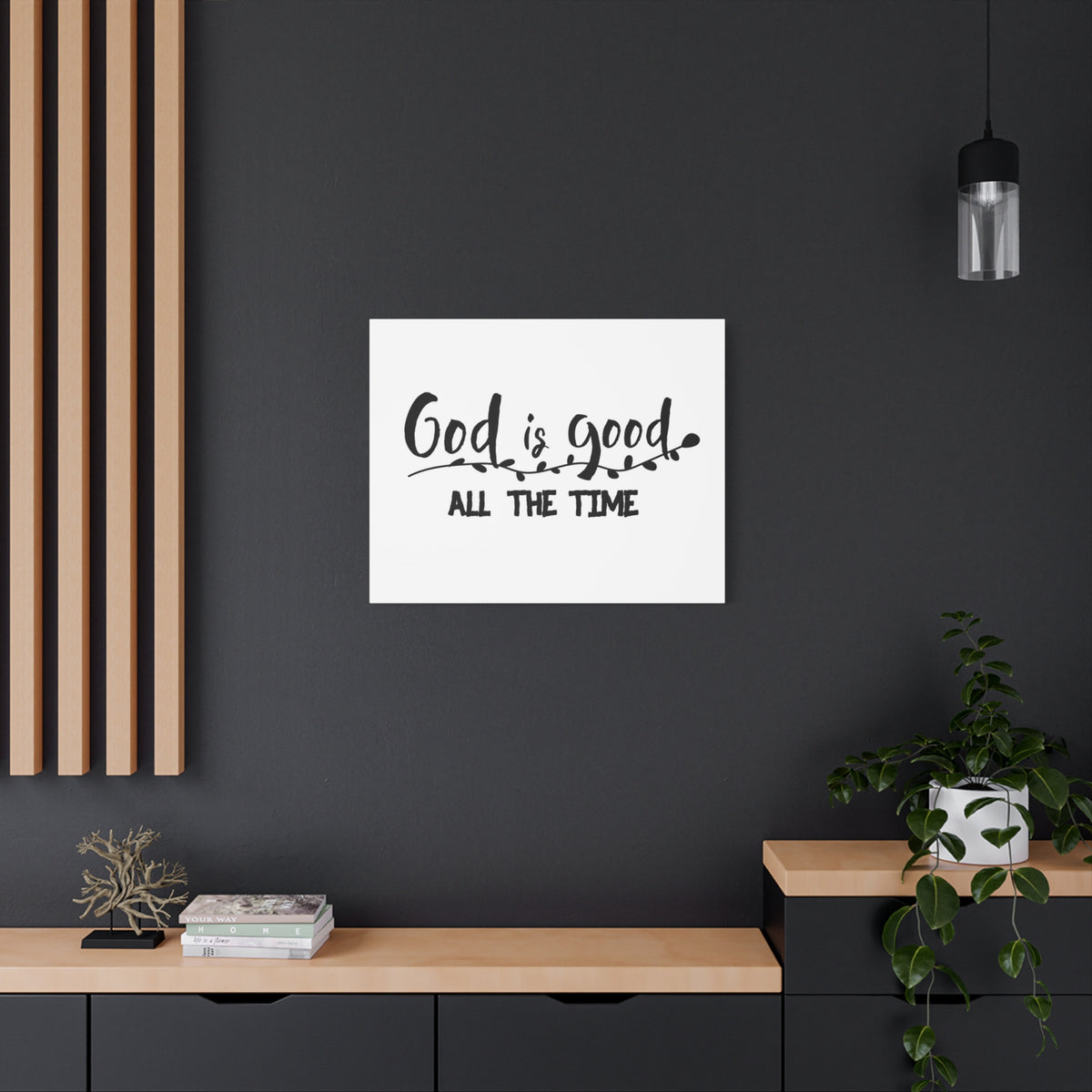 Scripture Canvas God Is Good Psalm 100:5 Vines Christian Wall Art Bible Verse Print Ready to Hang-Express Your Love Gifts