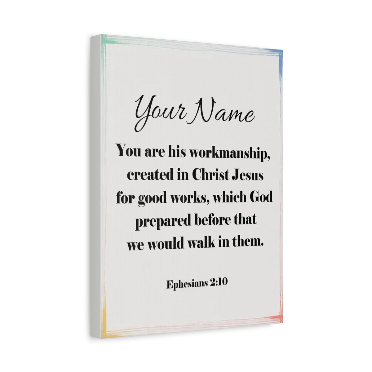 Scripture Walls Personalized Ephesians 2:10 Bible Chapter Canvas Christian Wall Art Ready to Hang-Express Your Love Gifts