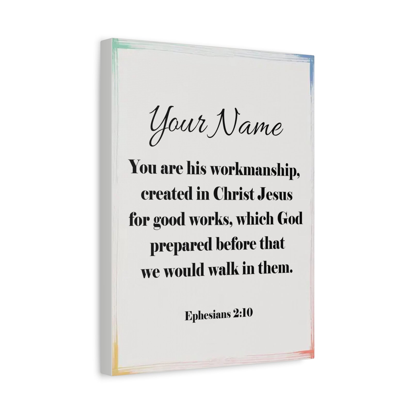 Scripture Walls Personalized Ephesians 2:10 Bible Chapter Canvas Christian Wall Art Ready to Hang-Express Your Love Gifts