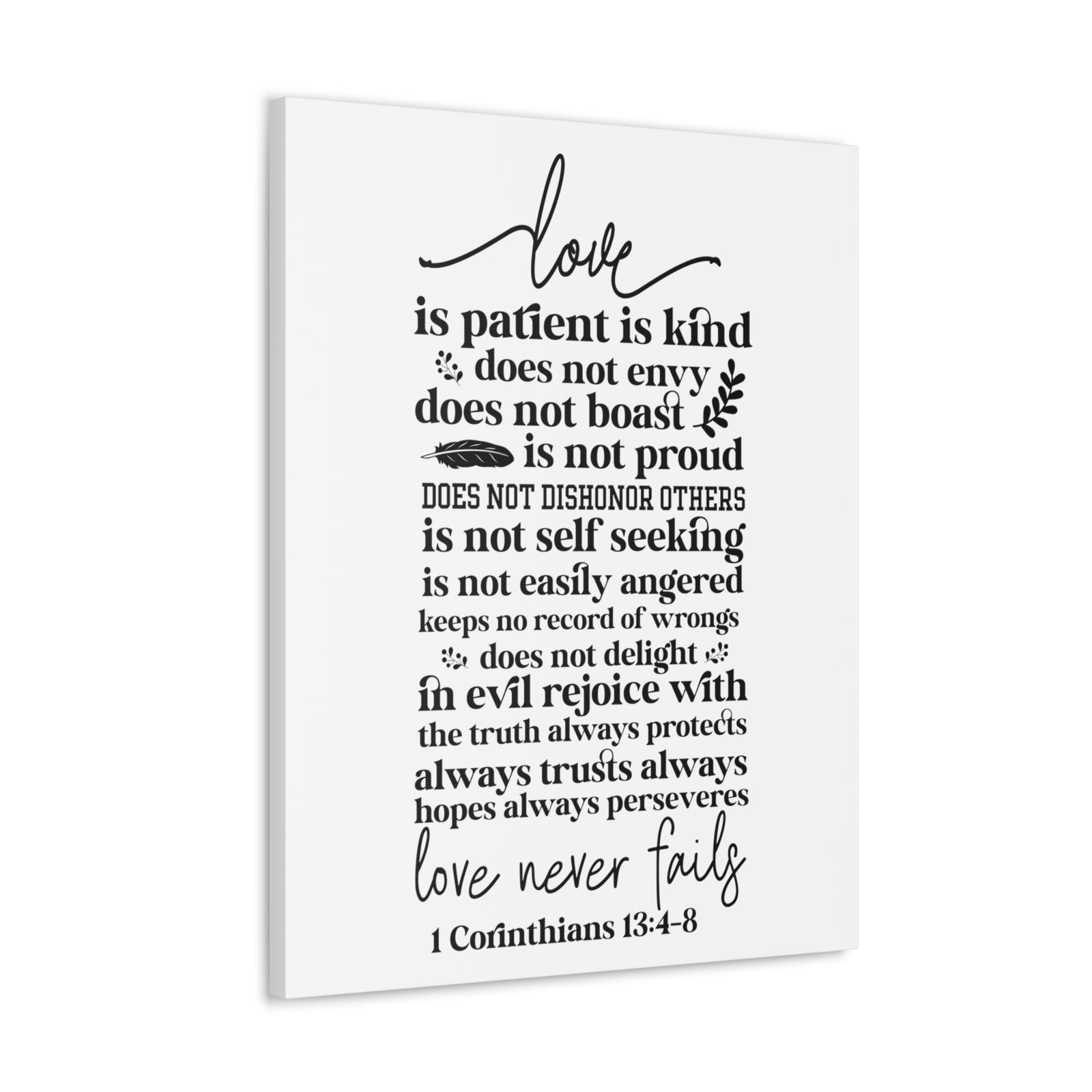 Scripture Walls 1 Corinthians 13:4-8 Love Is Bible Verse Canvas Christian Wall Art Ready to Hang Unframed-Express Your Love Gifts