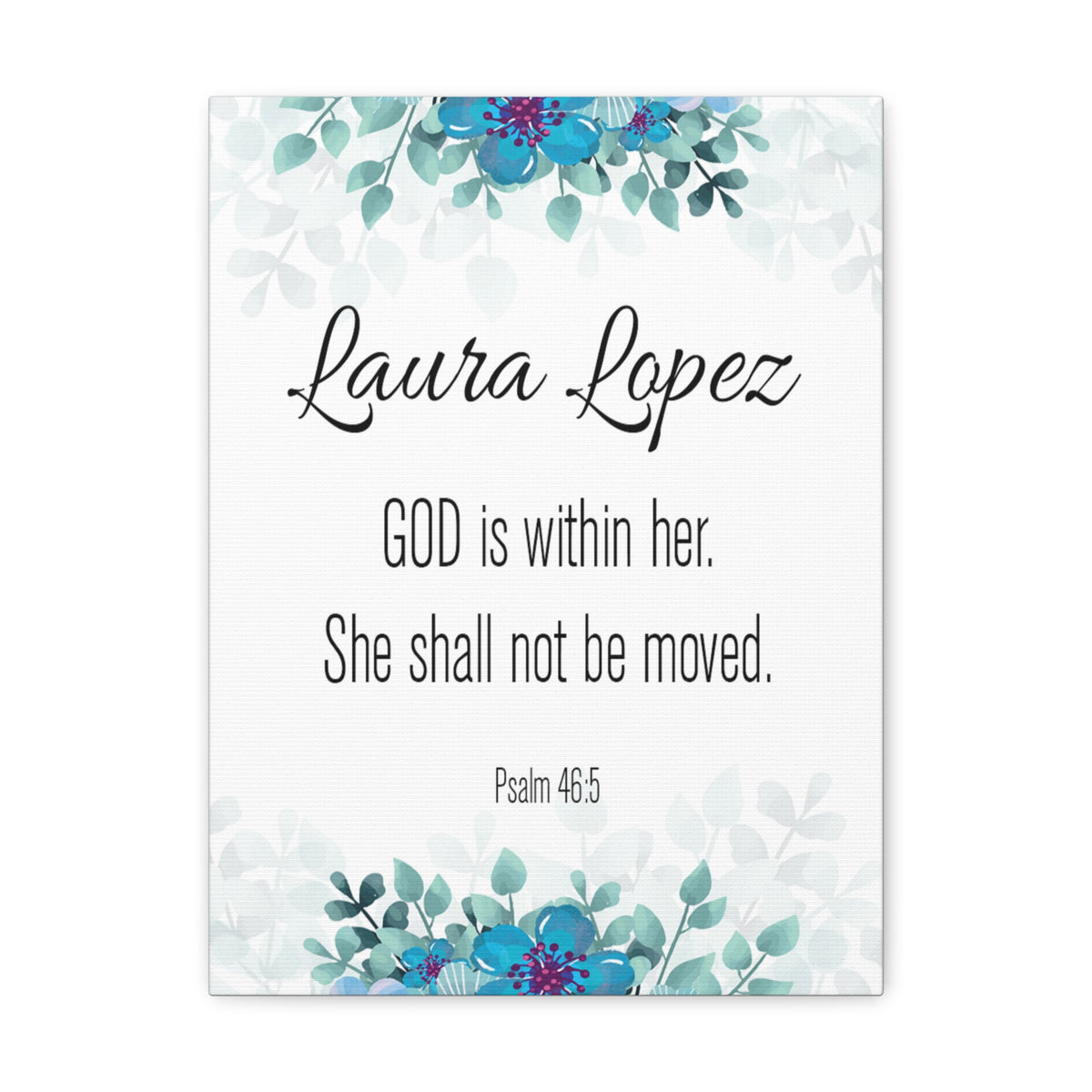 Personalized Scripture Walls God Is Within Her Psalm 46:5 Bible Chapter Canvas Christian Wall Art Ready to Hang-Express Your Love Gifts