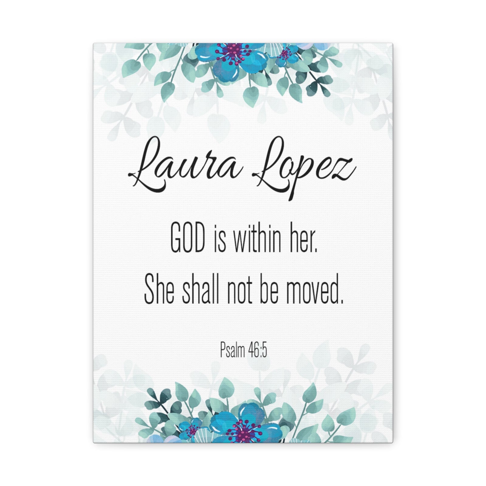 Personalized Scripture Walls God Is Within Her Psalm 46:5 Bible Chapter Canvas Christian Wall Art Ready to Hang-Express Your Love Gifts
