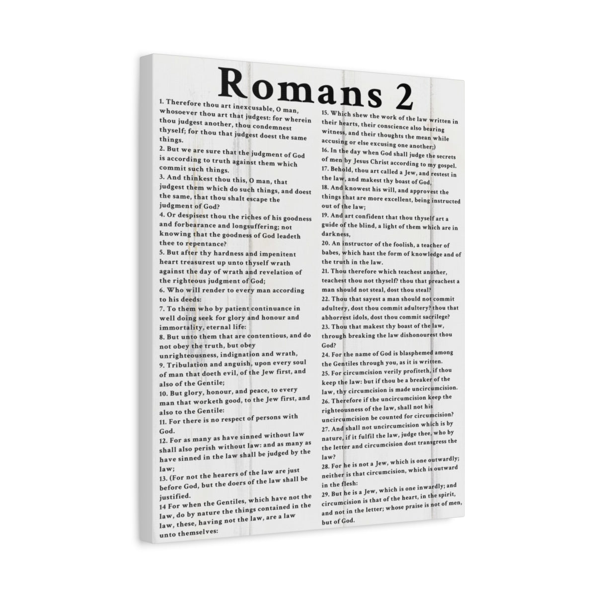 Scripture Walls Romans 2 White Bible Verse Canvas Christian Wall Art Ready to Hang Unframed-Express Your Love Gifts