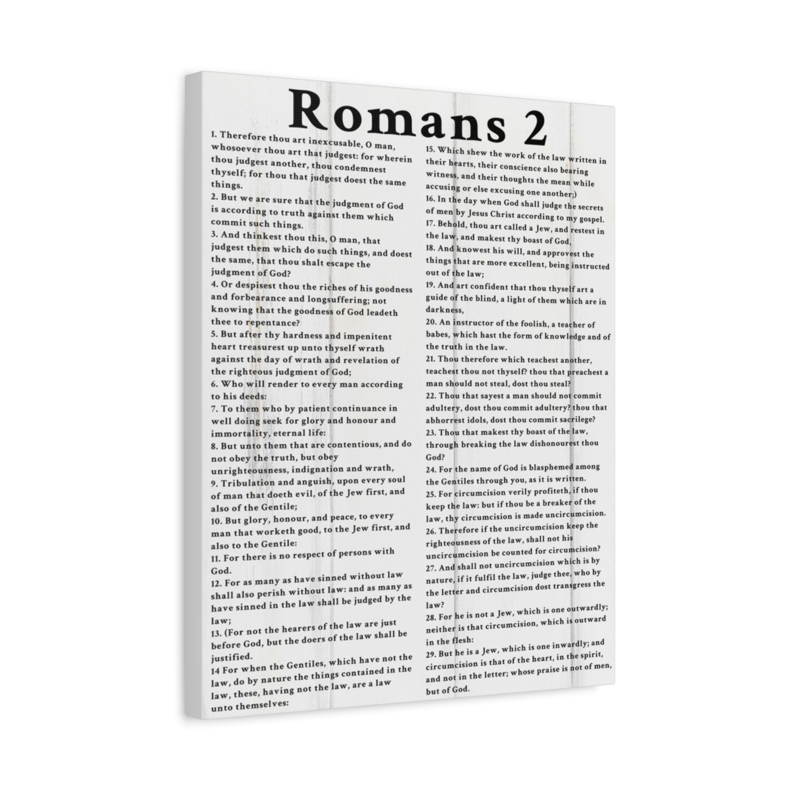 Scripture Walls Romans 2 White Bible Verse Canvas Christian Wall Art Ready to Hang Unframed-Express Your Love Gifts