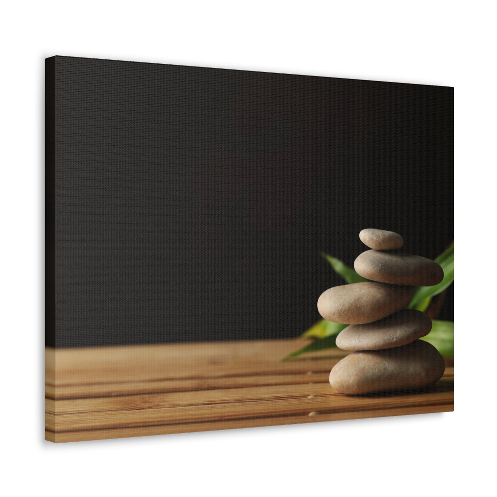 Stones Bamboo Background Forest Floral Nature Photography Canvas Wall Art for Home Decor Ready-to-Hang-Express Your Love Gifts