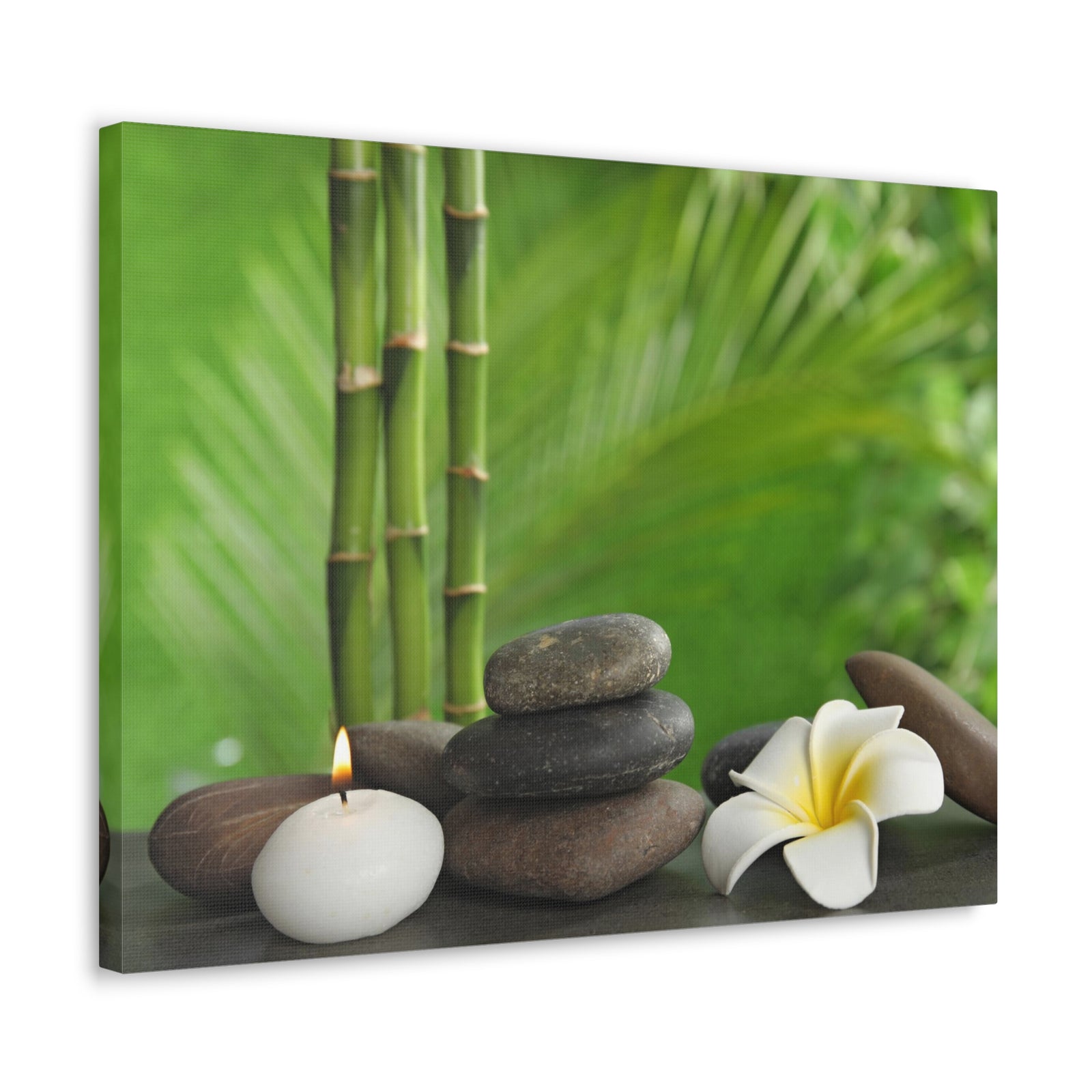 Stones on Table Forest Floral Nature Photography Canvas Wall Art for Home Decor Ready-to-Hang-Express Your Love Gifts