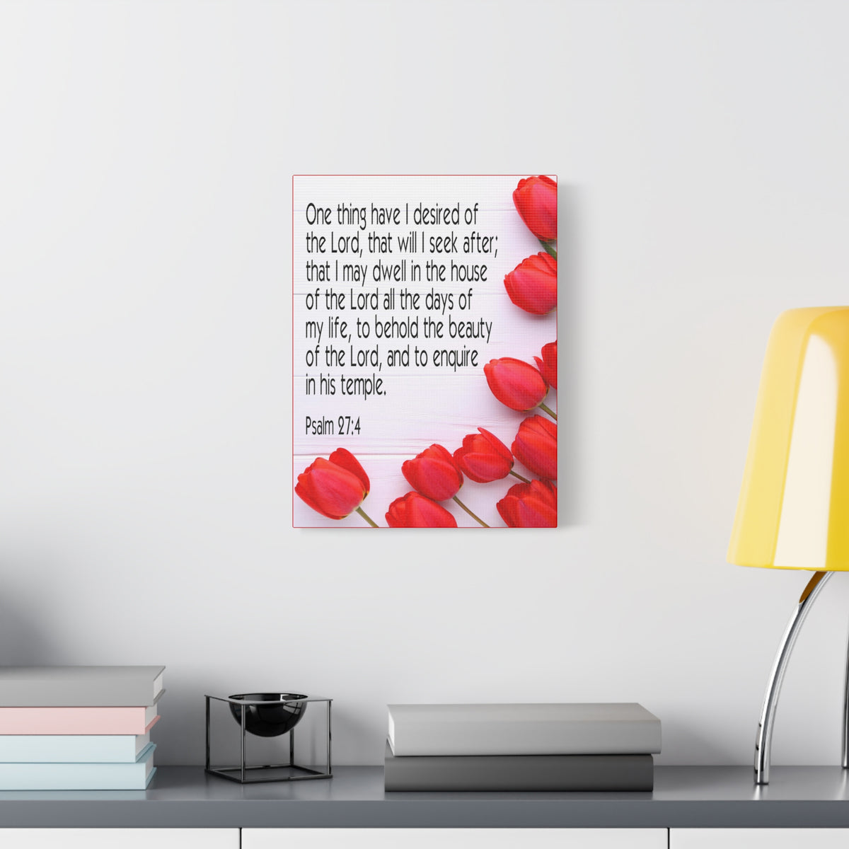 Scripture Canvas The Beauty of The Lord Psalm 27:4 Christian Wall Art Bible Verse Print Ready to Hang-Express Your Love Gifts