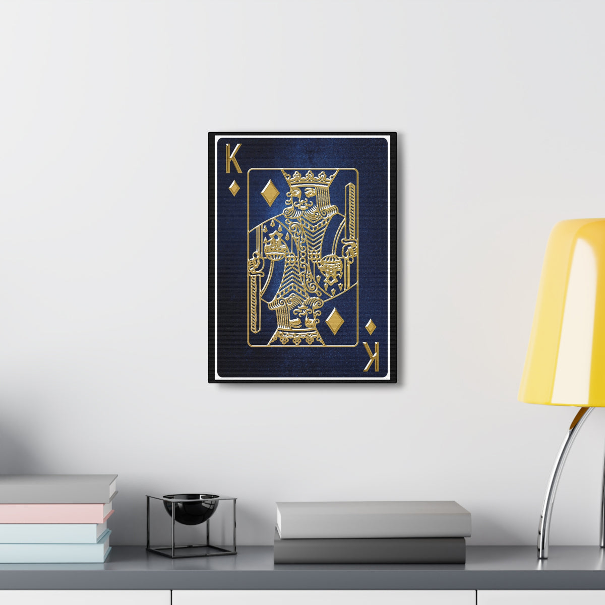 King Of Diamonds Space Background Playing Card Canvas Wall Art for Home Decor Ready-to-Hang-Express Your Love Gifts