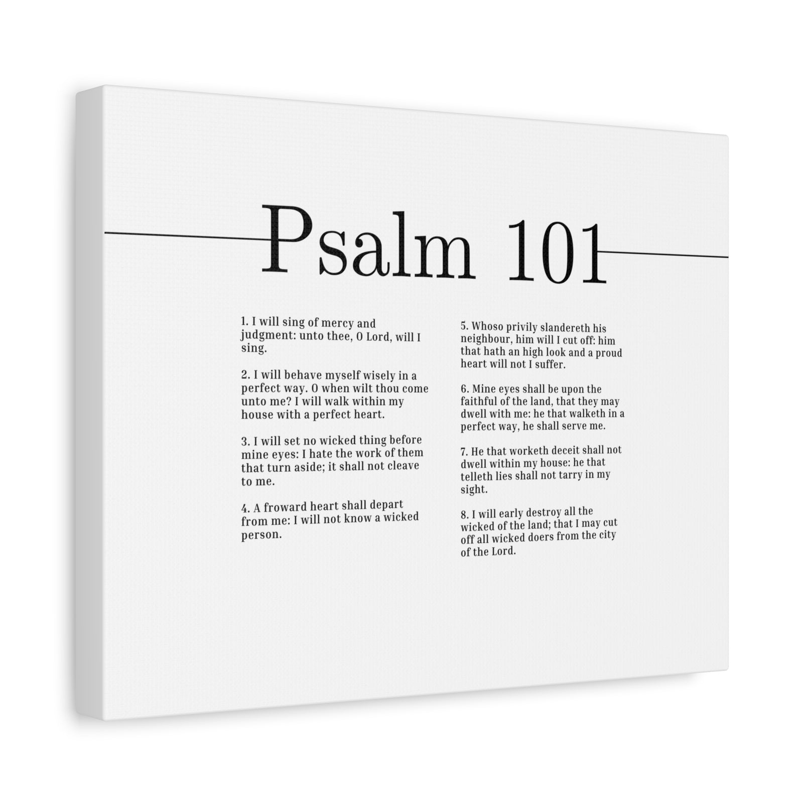 Scripture Canvas Sing Of Mercy And Judgement Psalm 101 Christian Wall Art Bible Verse Print Ready to Hang-Express Your Love Gifts