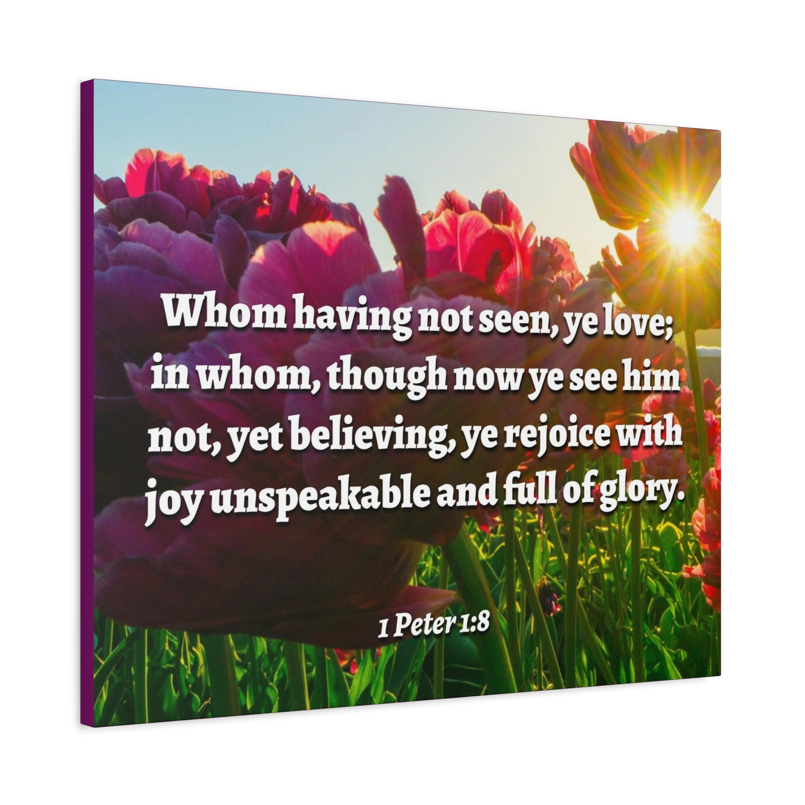 Scripture Canvas Not Seen 1 Peter 1:8 Christian Wall Art Bible Verse Print Ready to Hang-Express Your Love Gifts
