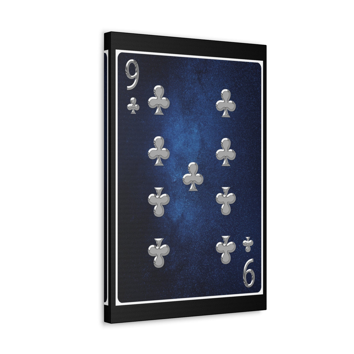 Nine Of Clubs Space Background Playing Card Canvas Wall Art for Home Decor Ready-to-Hang-Express Your Love Gifts