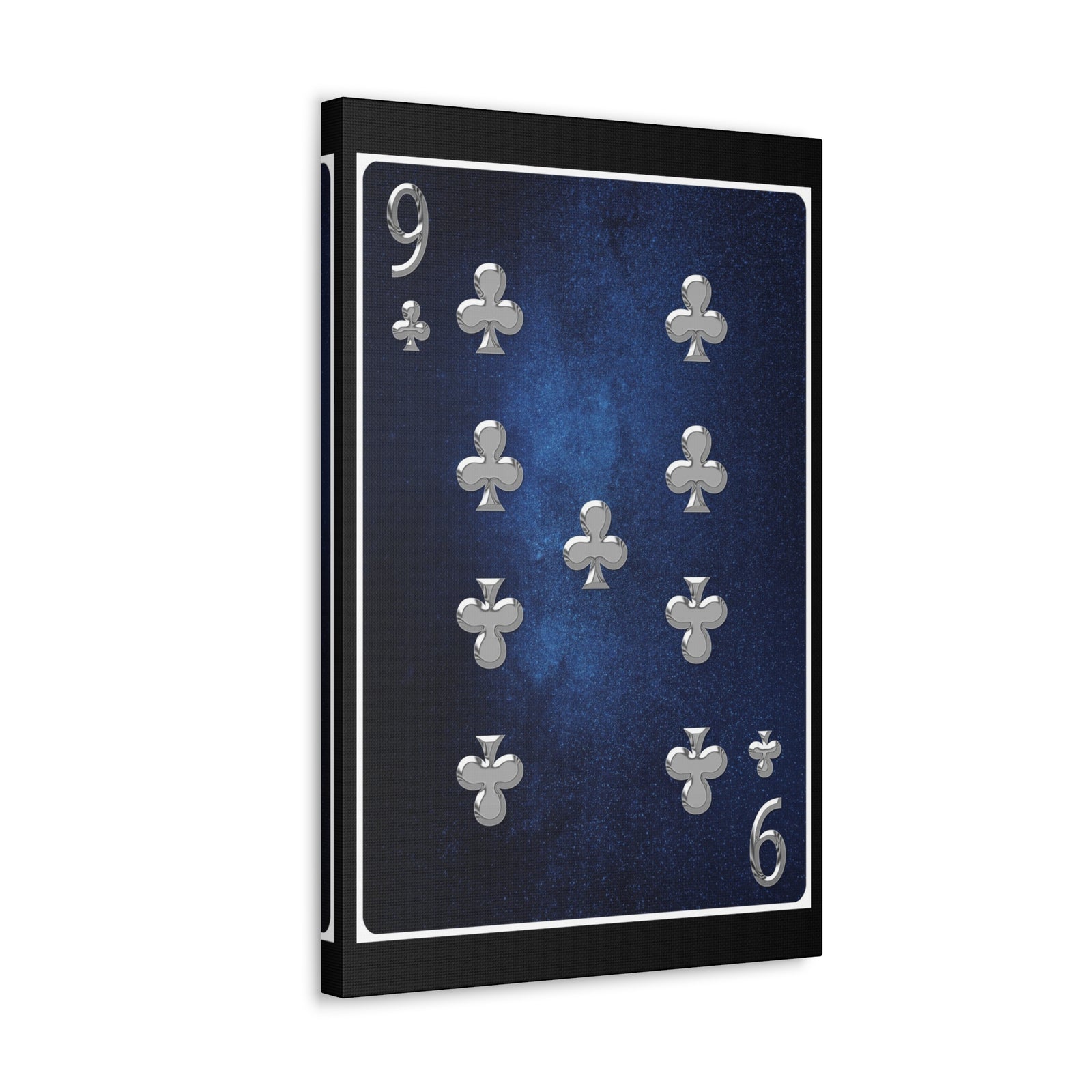 Nine Of Clubs Space Background Playing Card Canvas Wall Art for Home Decor Ready-to-Hang-Express Your Love Gifts