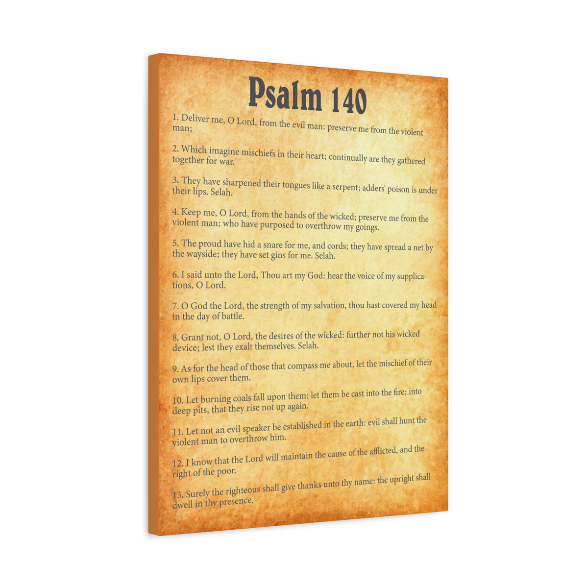 Scripture Walls Psalm 140 Gold Bible Chapter Canvas Christian Wall Art Ready to Hang Unframed-Express Your Love Gifts