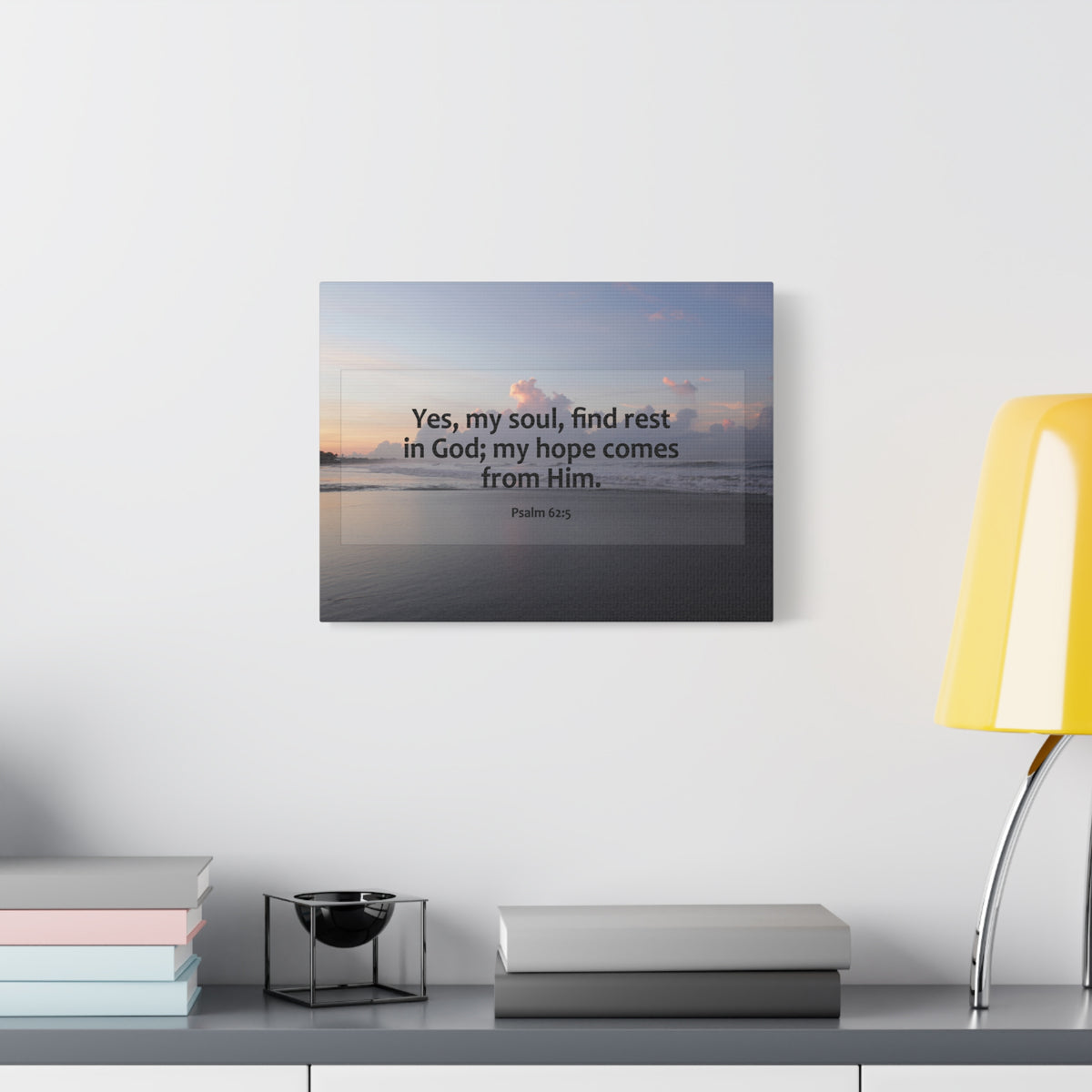 Scripture Canvas Find Rest In God Psalm 62:5 Christian Wall Art Bible Verse Print Ready to Hang-Express Your Love Gifts