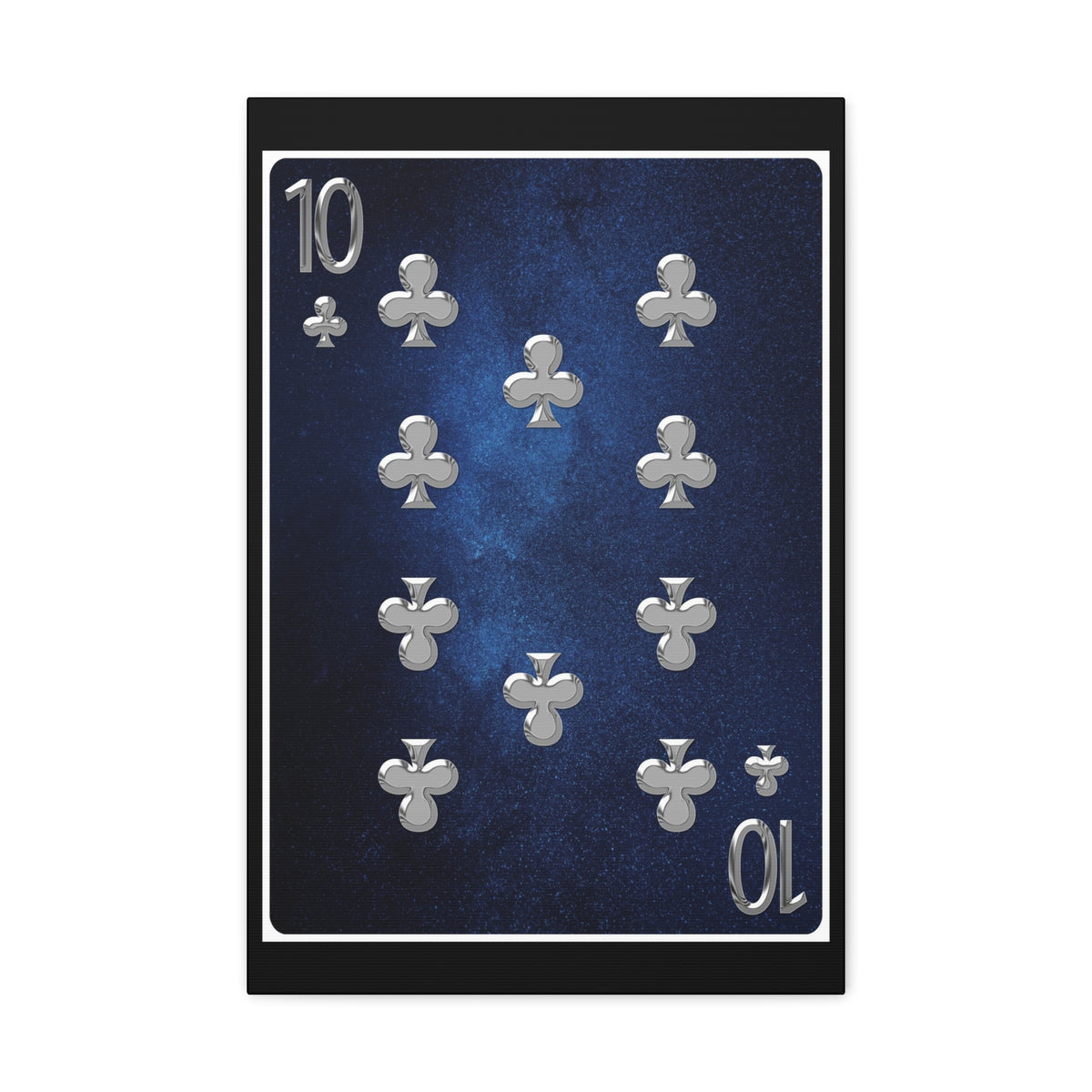 Ten Of Clubs Space Background Playing Card Canvas Wall Art for Home Decor Ready-to-Hang-Express Your Love Gifts