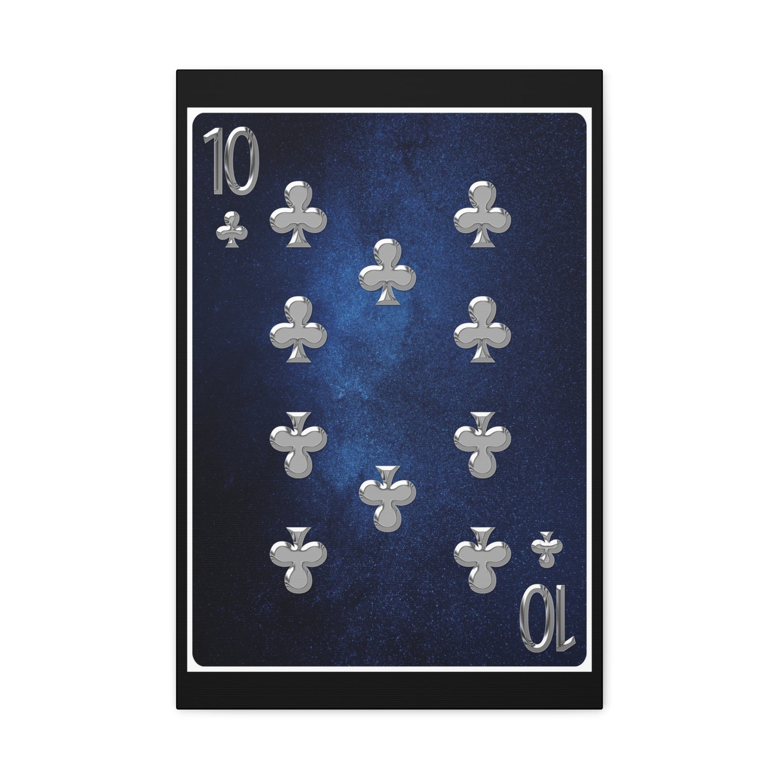Ten Of Clubs Space Background Playing Card Canvas Wall Art for Home Decor Ready-to-Hang-Express Your Love Gifts