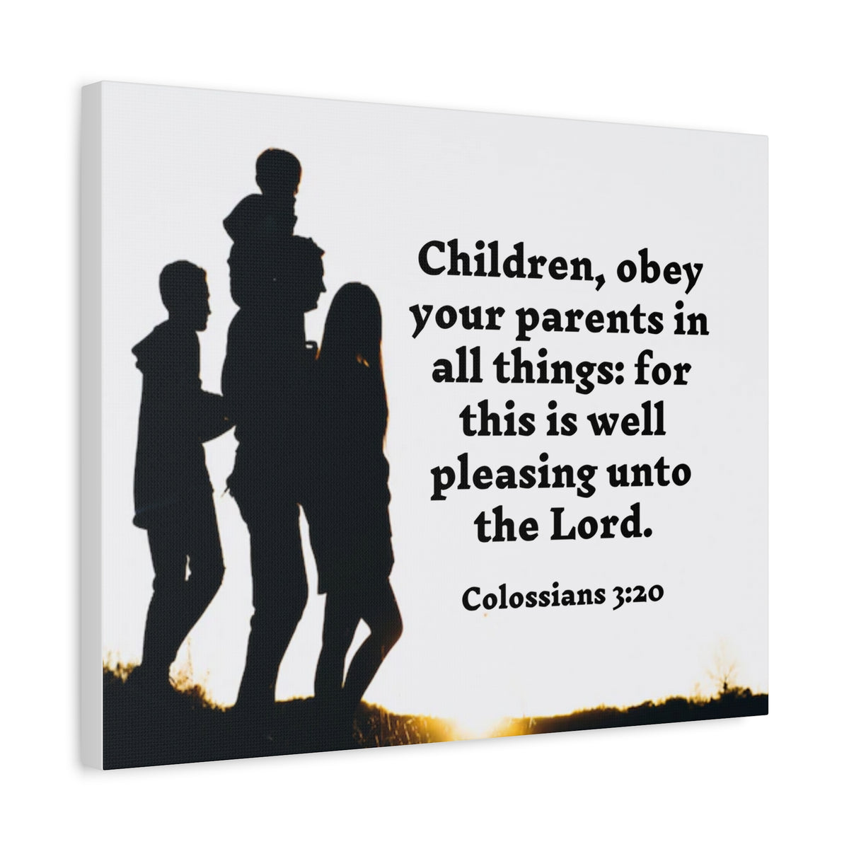 Scripture Walls Obey Your Parents Colossians 3:20 Bible Verse Canvas Christian Wall Art Ready to Hang-Express Your Love Gifts