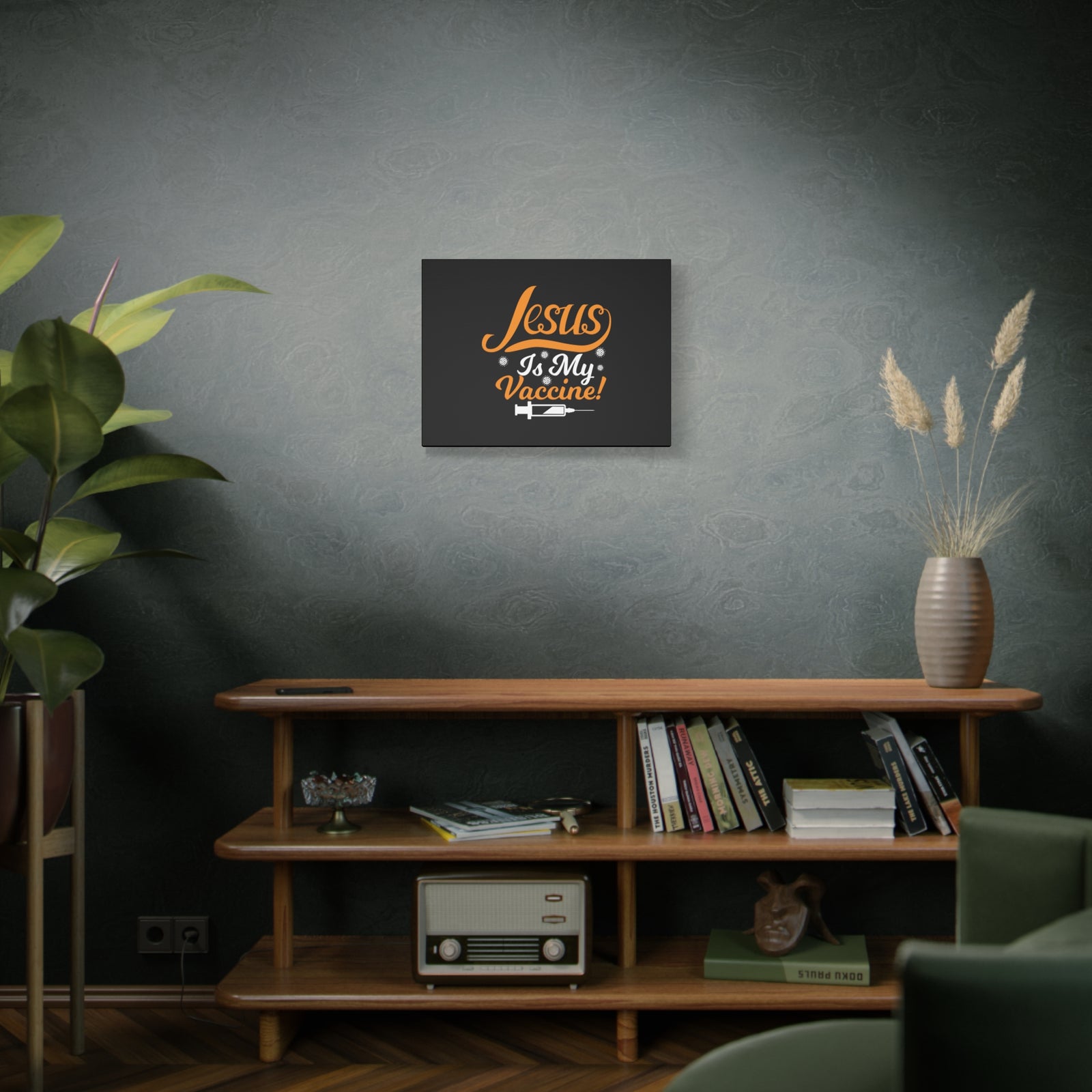 Scripture Canvas Jesus Is My Vaccine Psalm 63:3 Christian Wall Art Bible Verse Print Ready to Hang-Express Your Love Gifts