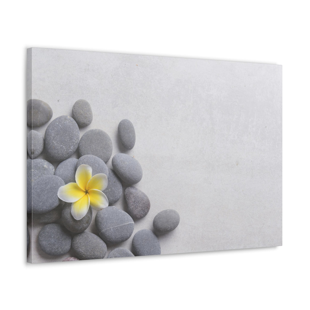 Frangipani and Zen Stones Forest Floral Nature Photography Canvas Wall Art for Home Decor Ready-to-Hang-Express Your Love Gifts