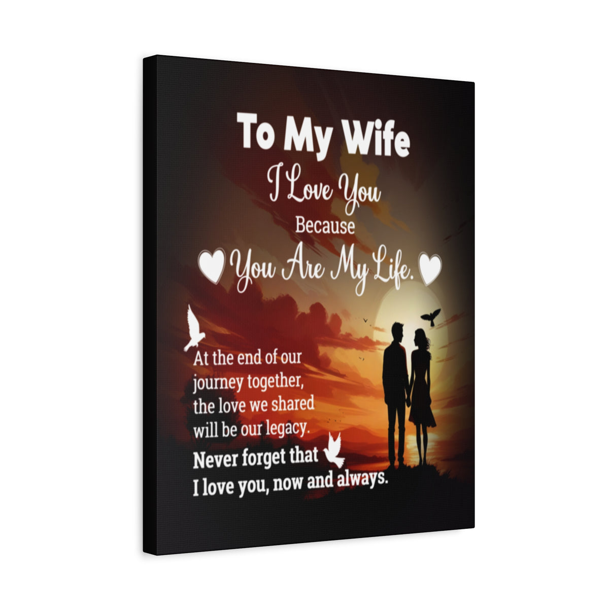 To My Wife Sunset Romance Canvas Wall Art - Heartfelt Gift of Love & Legacy-Express Your Love Gifts