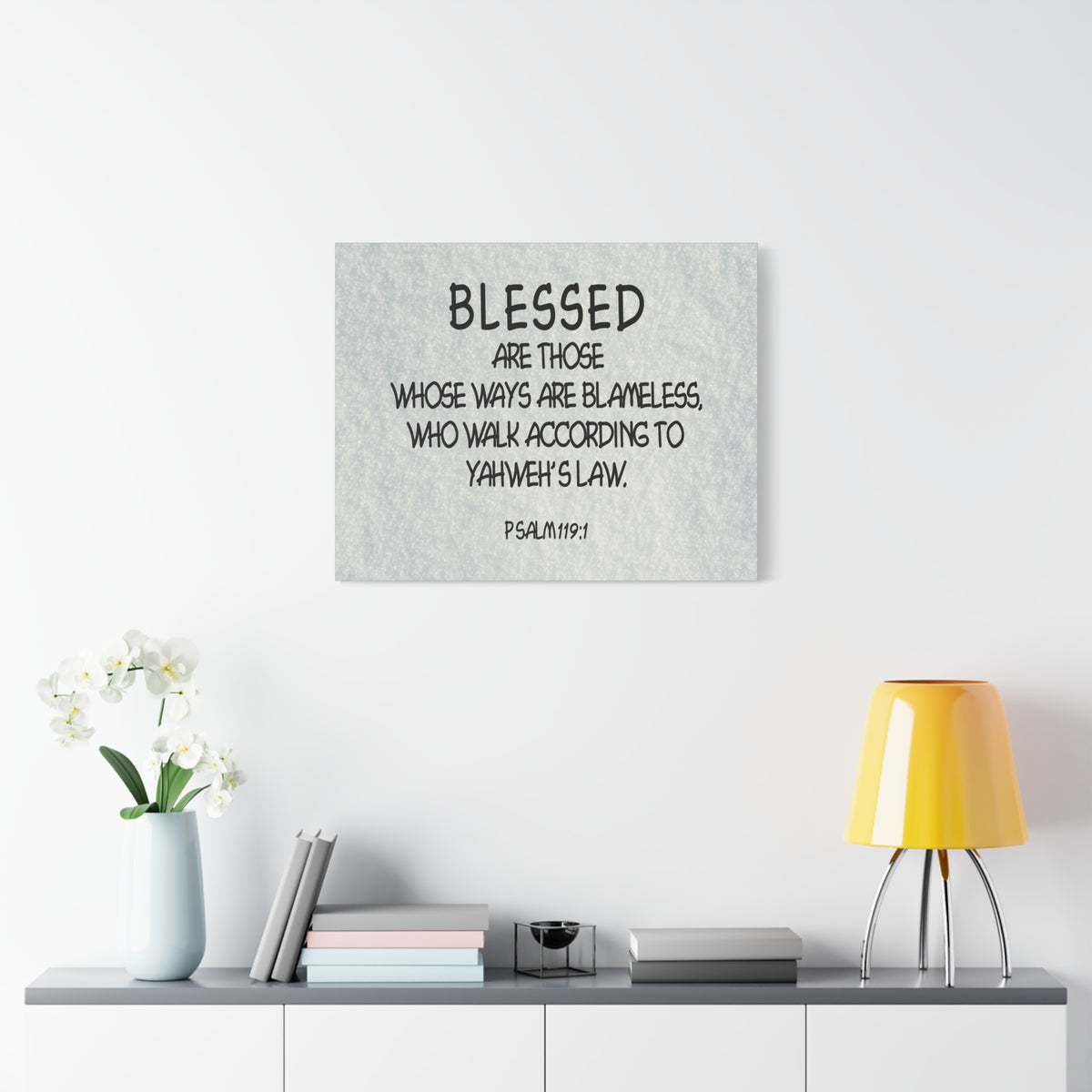 Bible Verse Canvas Yahweh's Law Psalm 119:1 Scripture Wall Art Christian Home Decor-Express Your Love Gifts