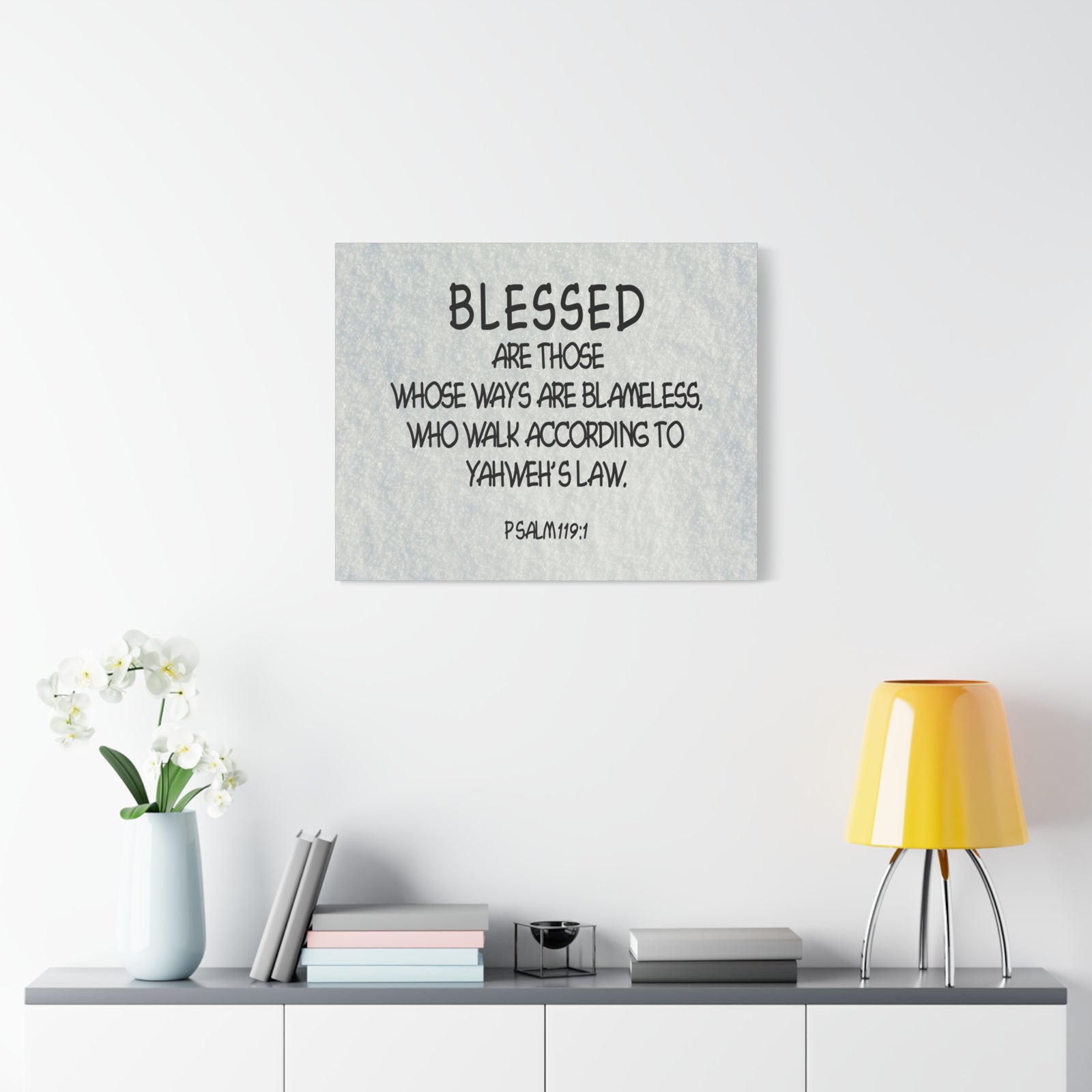Bible Verse Canvas Yahweh's Law Psalm 119:1 Scripture Wall Art Christian Home Decor-Express Your Love Gifts
