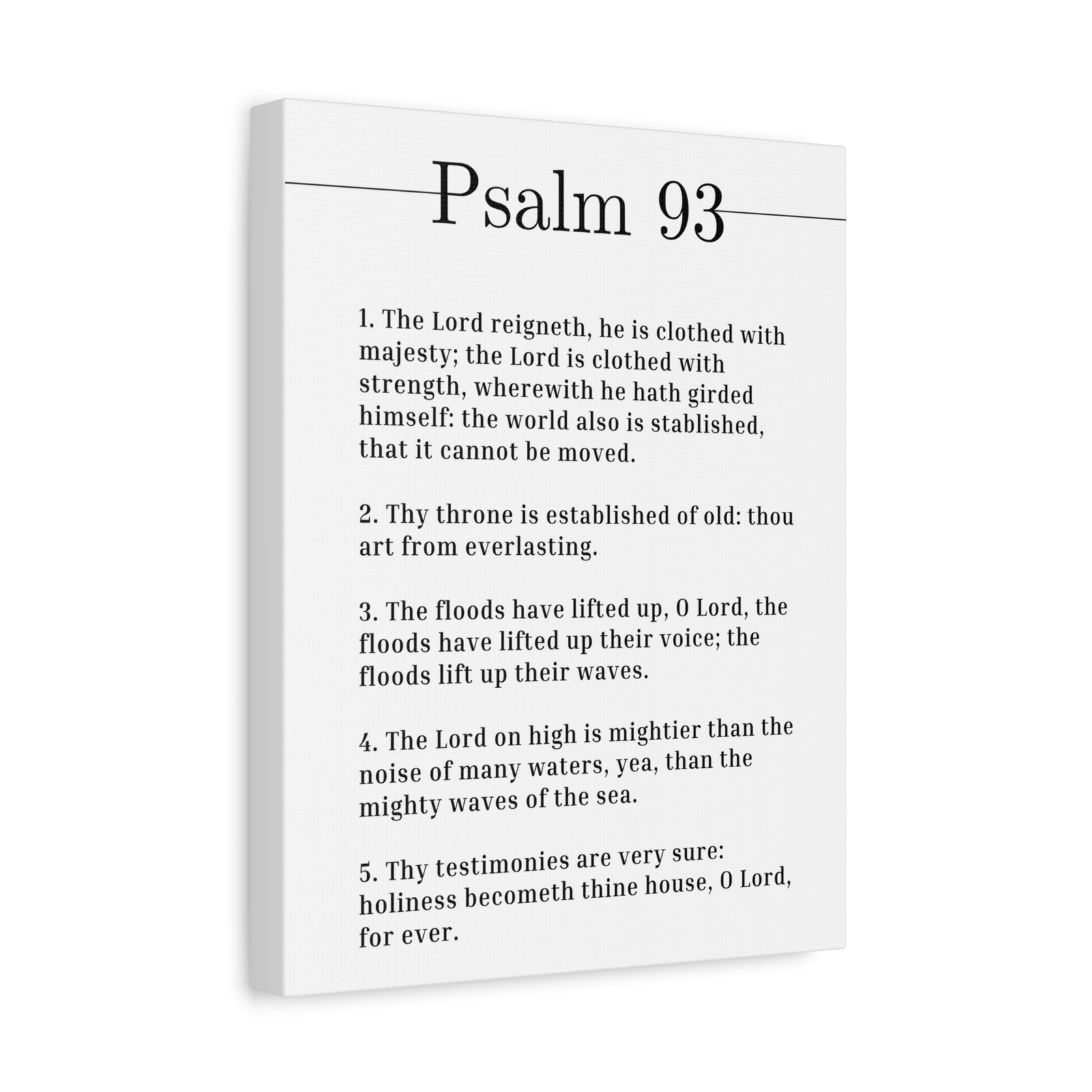 Scripture Canvas The Lord Is Clothed With Strength Psalm 93 Christian Wall Art Bible Verse Print Ready to Hang-Express Your Love Gifts
