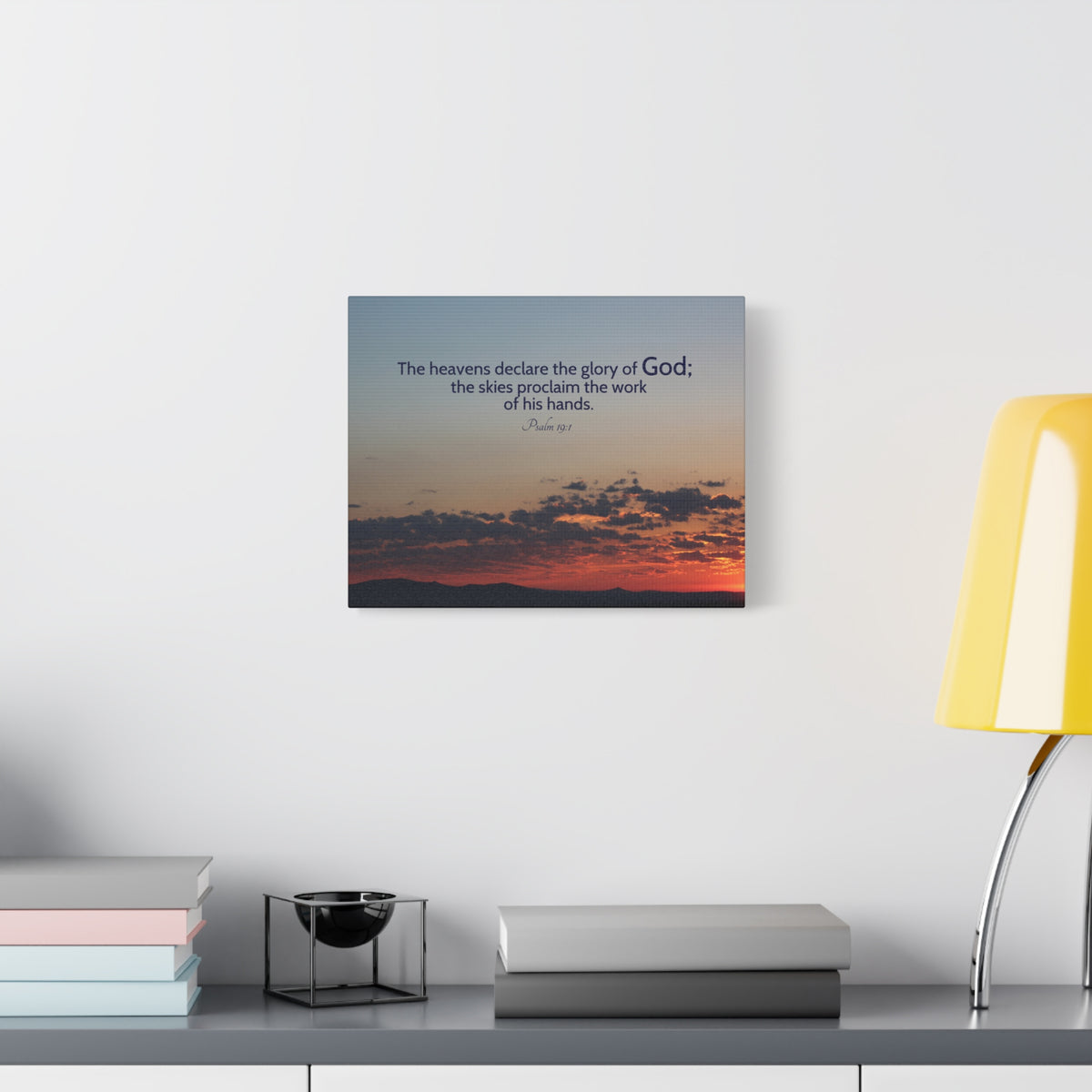 Scripture Canvas The Heavens Declare Psalm 19:1 Christian Wall Art Bible Verse Print Ready to Hang-Express Your Love Gifts