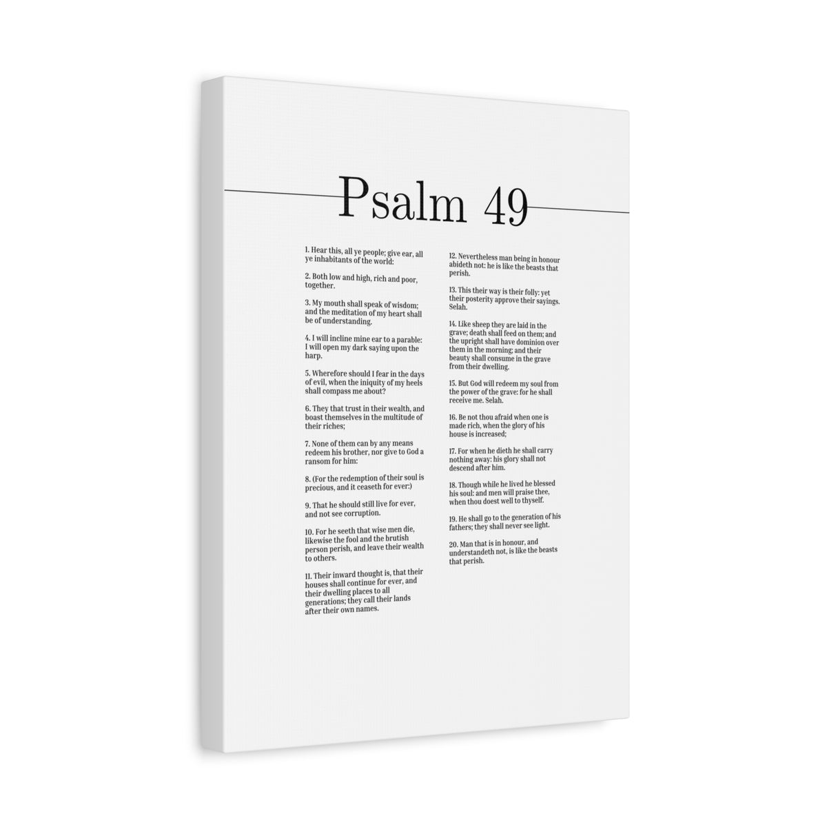 Scripture Canvas God Will Redeem My Soul Psalm 49 Christian Wall Art Bible Verse Print Ready to Hang-Express Your Love Gifts