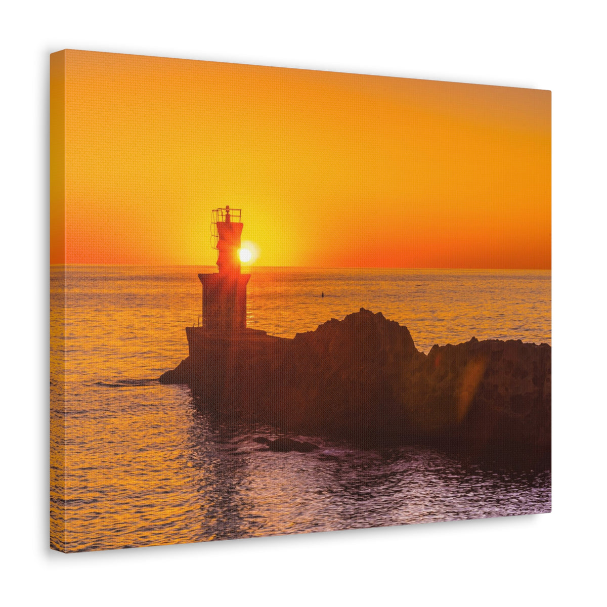 Sun Lighthouse Sunset Forest Floral Nature Photography Canvas Wall Art for Home Decor Ready-to-Hang-Express Your Love Gifts