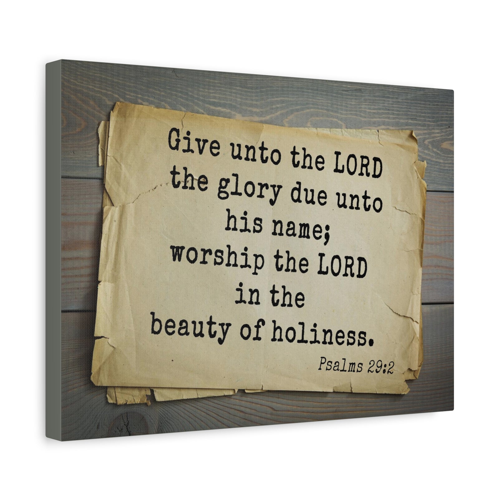 Scripture Walls Worship The Lord Psalms 29:2 Bible Verse Canvas Christian Wall Art Bible Verse Print Ready To Hang-Express Your Love Gifts