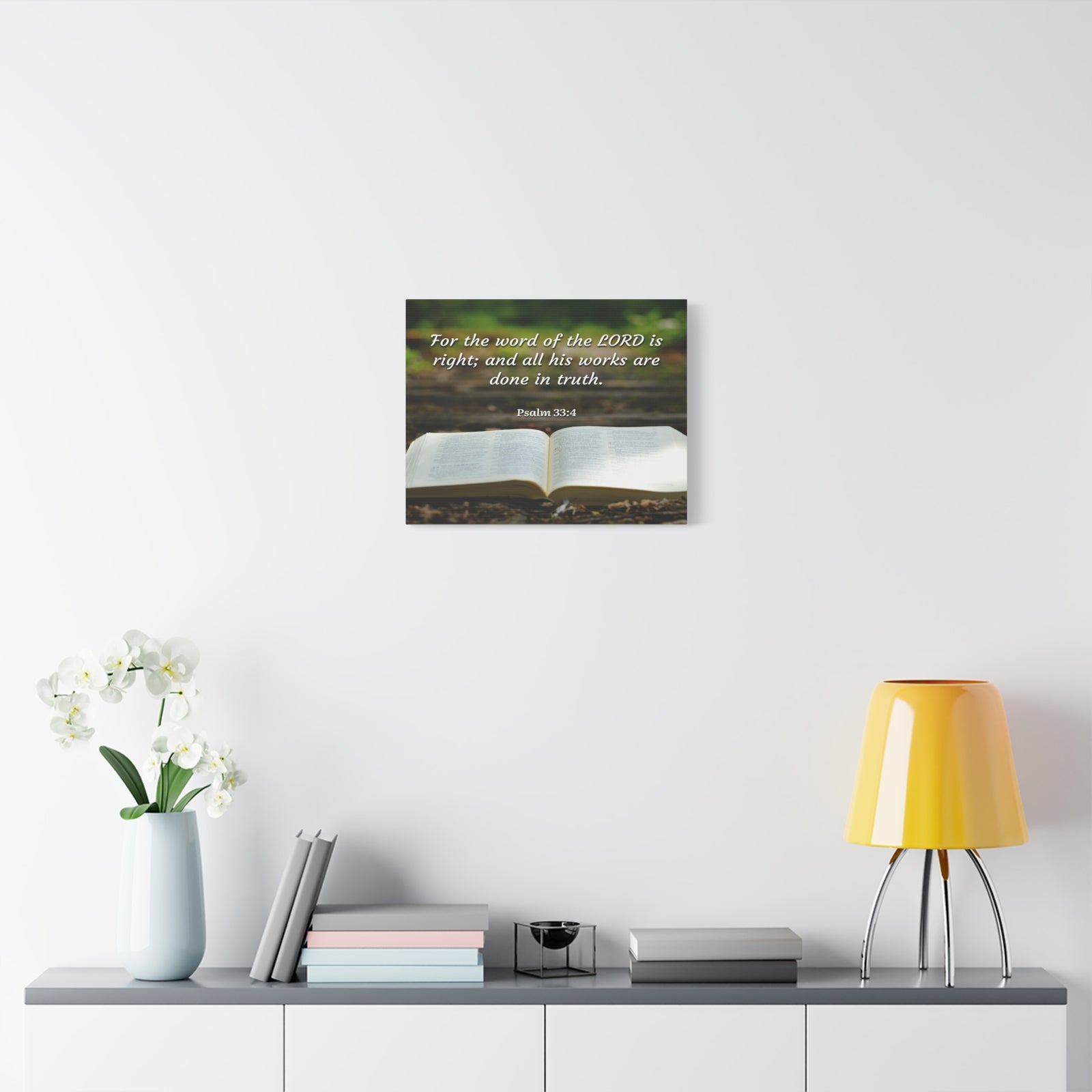 Scripture Canvas Done In Truth Psalms 33:4 Christian Wall Art Bible Verse Print Ready to Hang-Express Your Love Gifts
