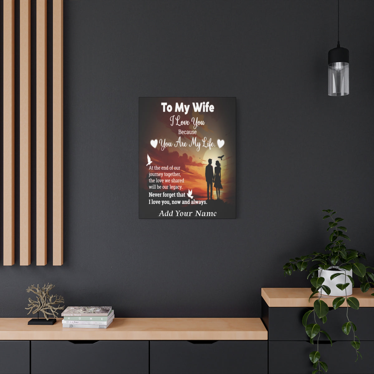Personalized To My Wife Sunset Romance Canvas Wall Art - Heartfelt Gift of Love & Legacy-Express Your Love Gifts
