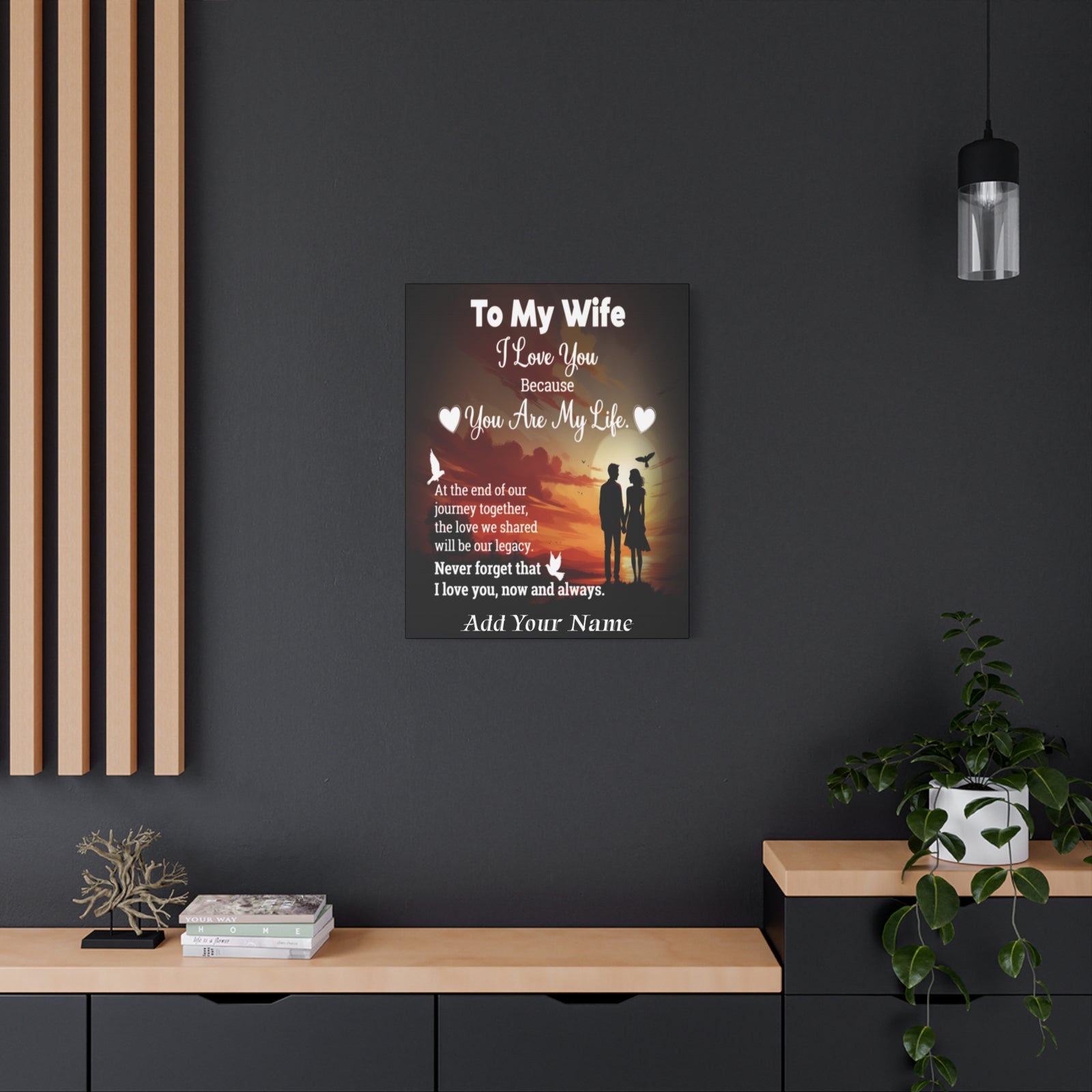 Personalized To My Wife Sunset Romance Canvas Wall Art - Heartfelt Gift of Love & Legacy-Express Your Love Gifts