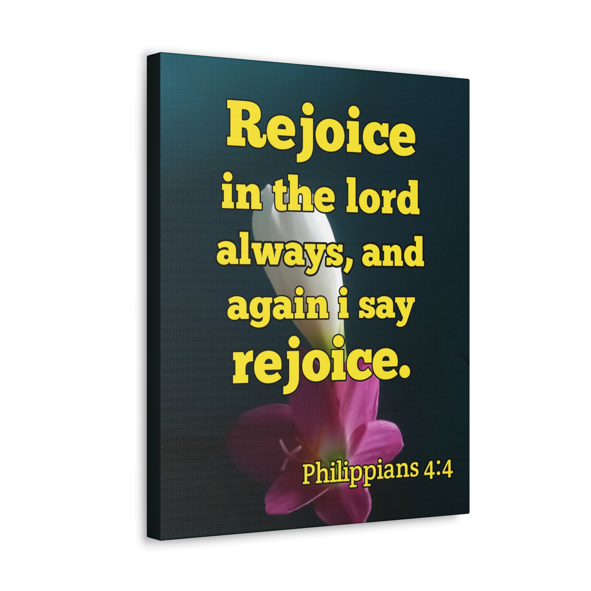 Scripture Canvas In The Lord Always Philippians 4:4 Christian Wall Art Bible Verse Print Ready to Hang-Express Your Love Gifts