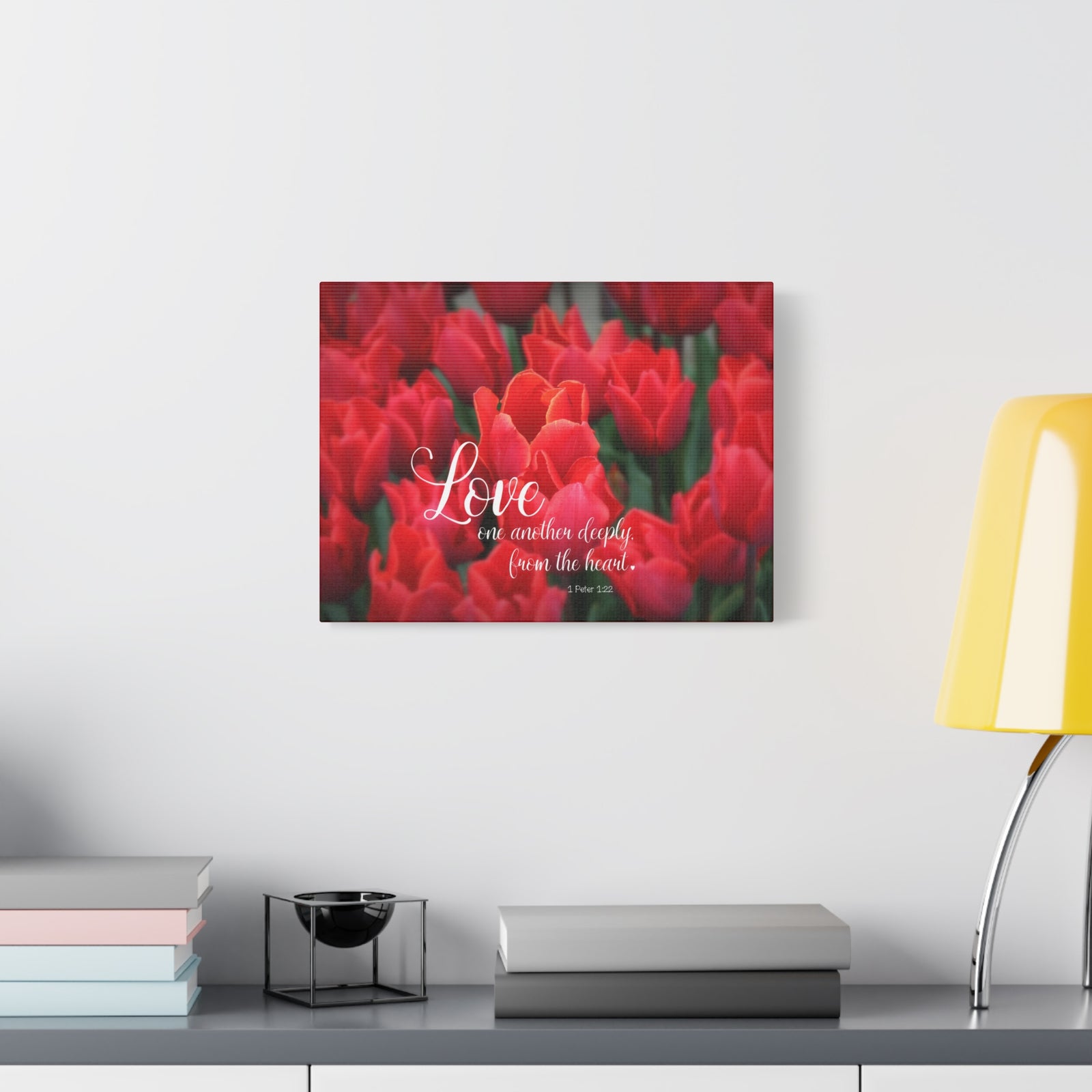 Scripture Canvas From The Heart 1 Peter 1:22 Christian Wall Art Bible Verse Print Ready to Hang-Express Your Love Gifts