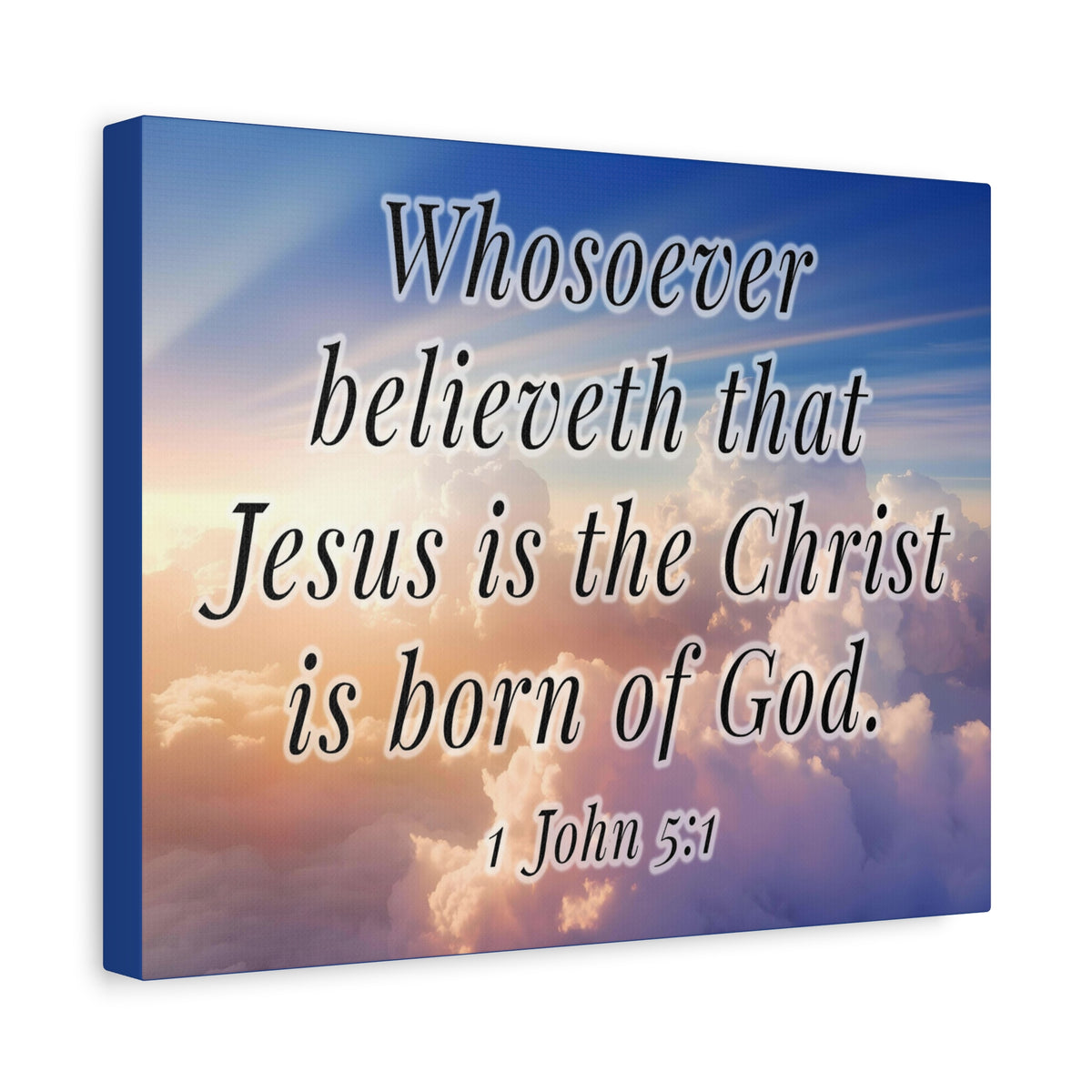 Scripture Walls 1 John 5:1 Jesus is the Christ Bible Verse Canvas Christian Wall Art Ready to Hang Unframed-Express Your Love Gifts