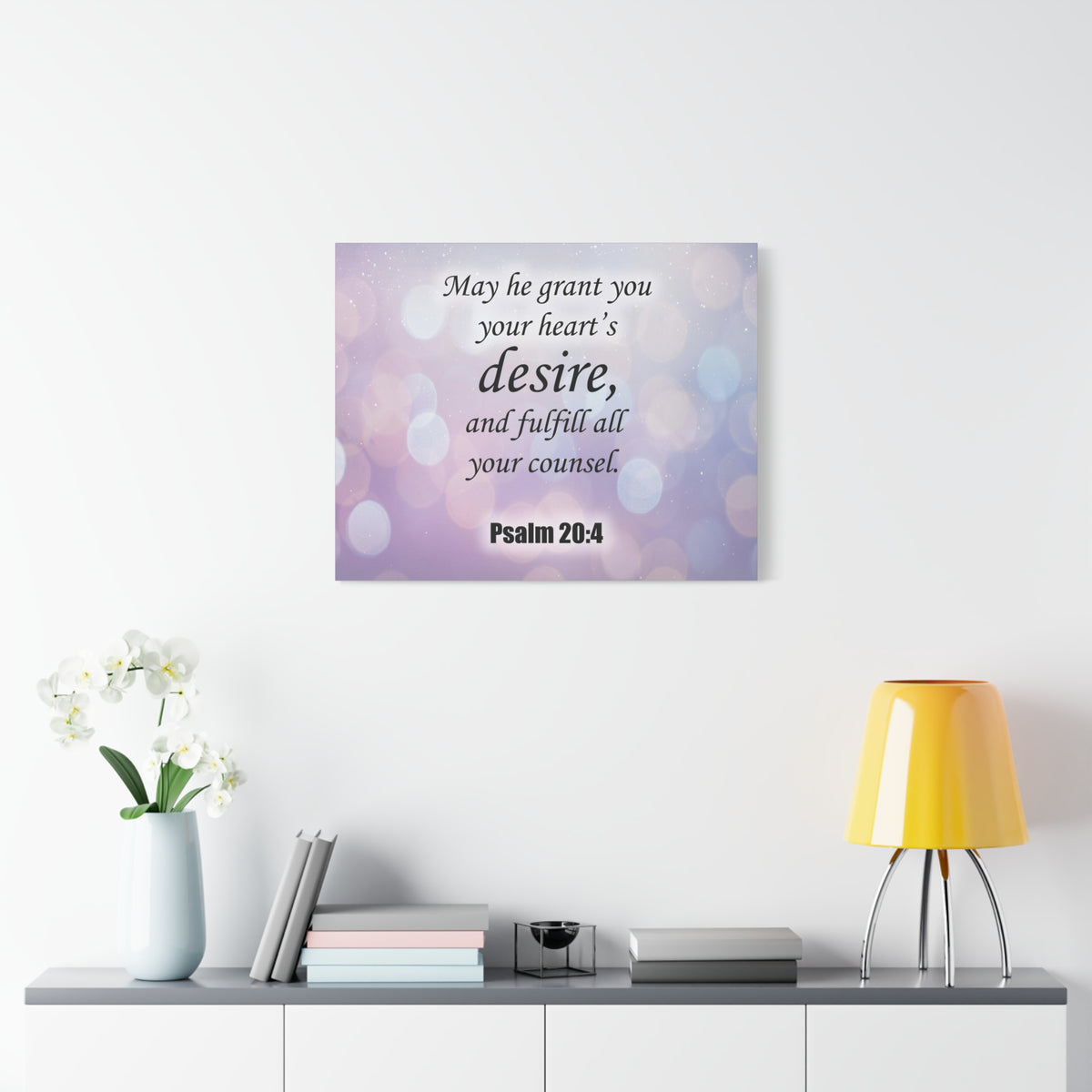 Bible Verse Canvas Fulfill All Your Counsel Psalm 20:4 Christian Home Decor Scripture Art-Express Your Love Gifts