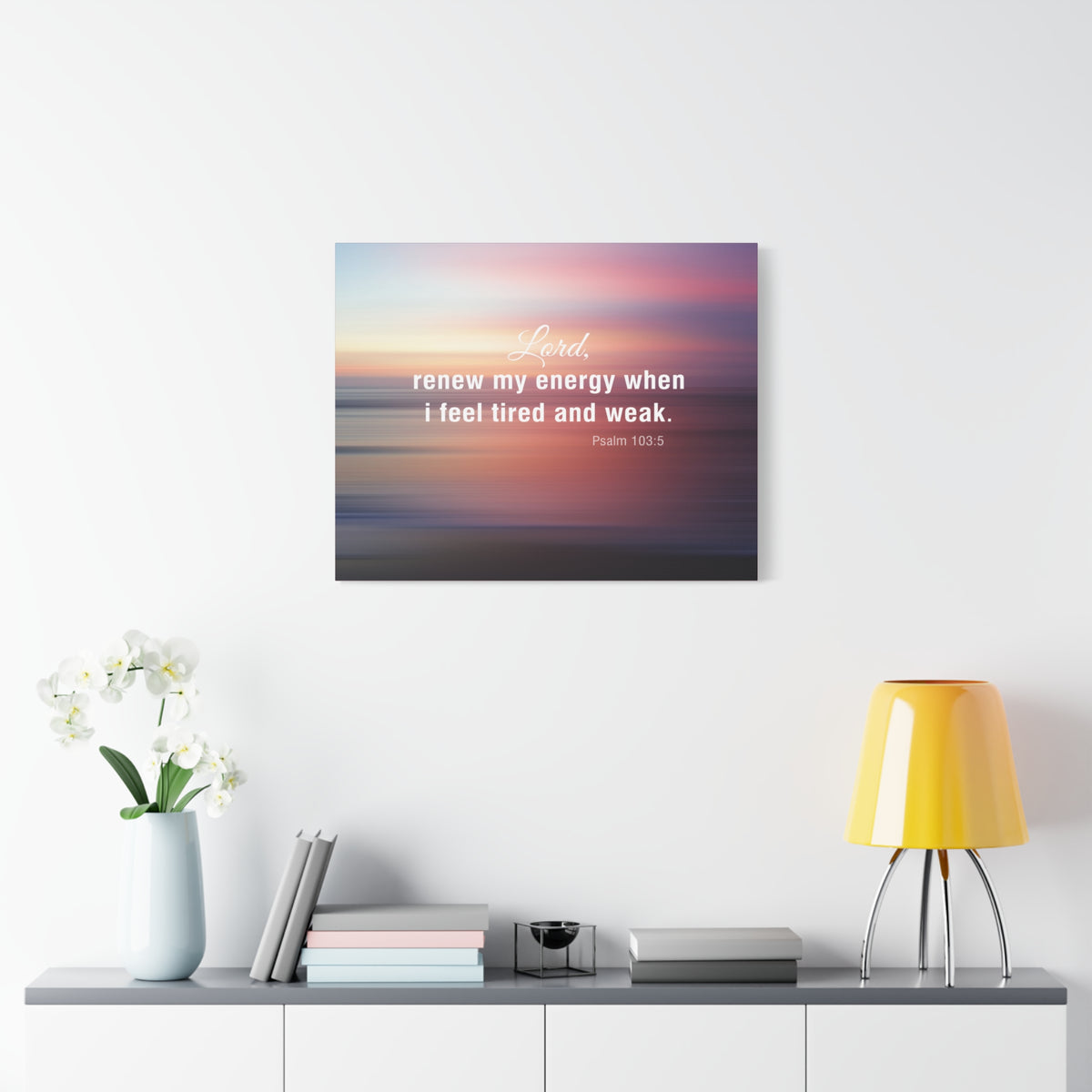 Scripture Canvas Renew My Energy Psalm 103:5 Christian Wall Art Bible Verse Print Ready to Hang-Express Your Love Gifts