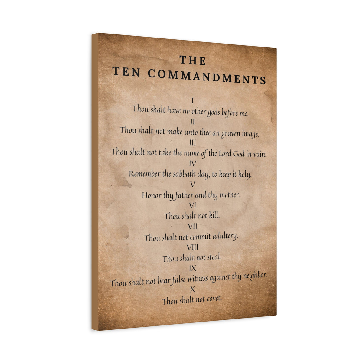 Scripture Canvas 10 Commandments Christian Wall Art Bible Verse Print Ready to Hang-Express Your Love Gifts